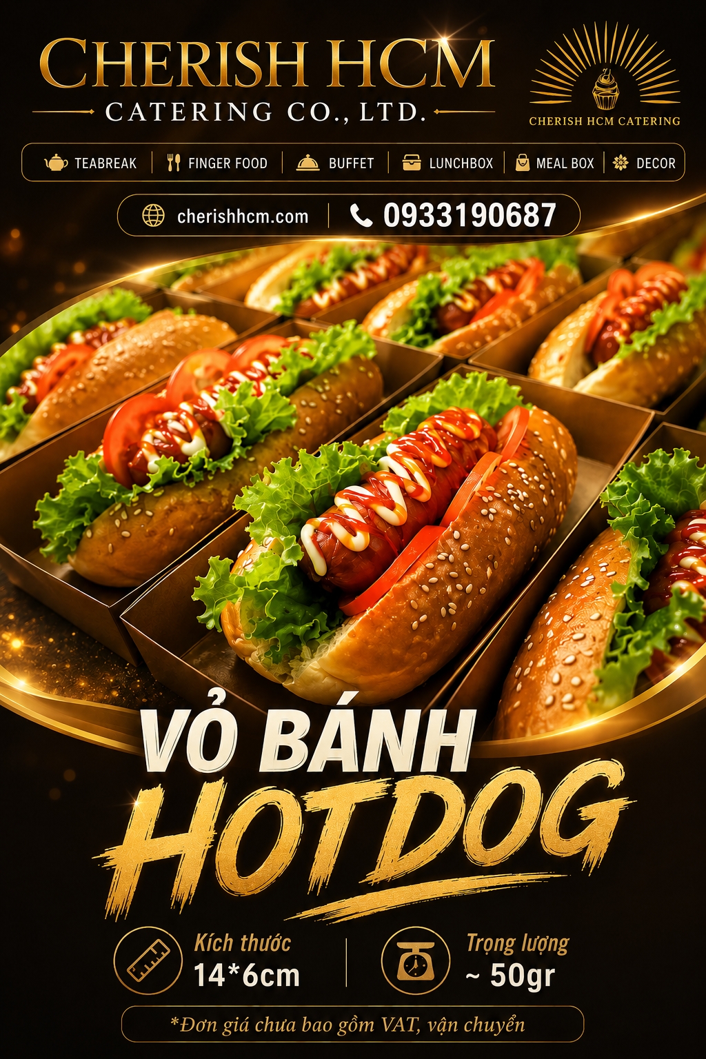 Vỏ bánh hotdog, giao từ 50 vỏ