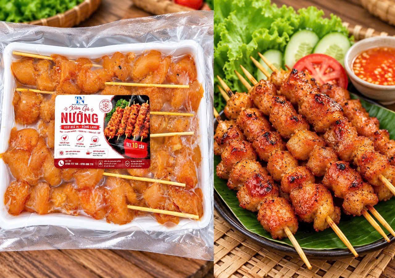 Set 5 Khay Xiên gà nướng - mỗi khay 10 xiên