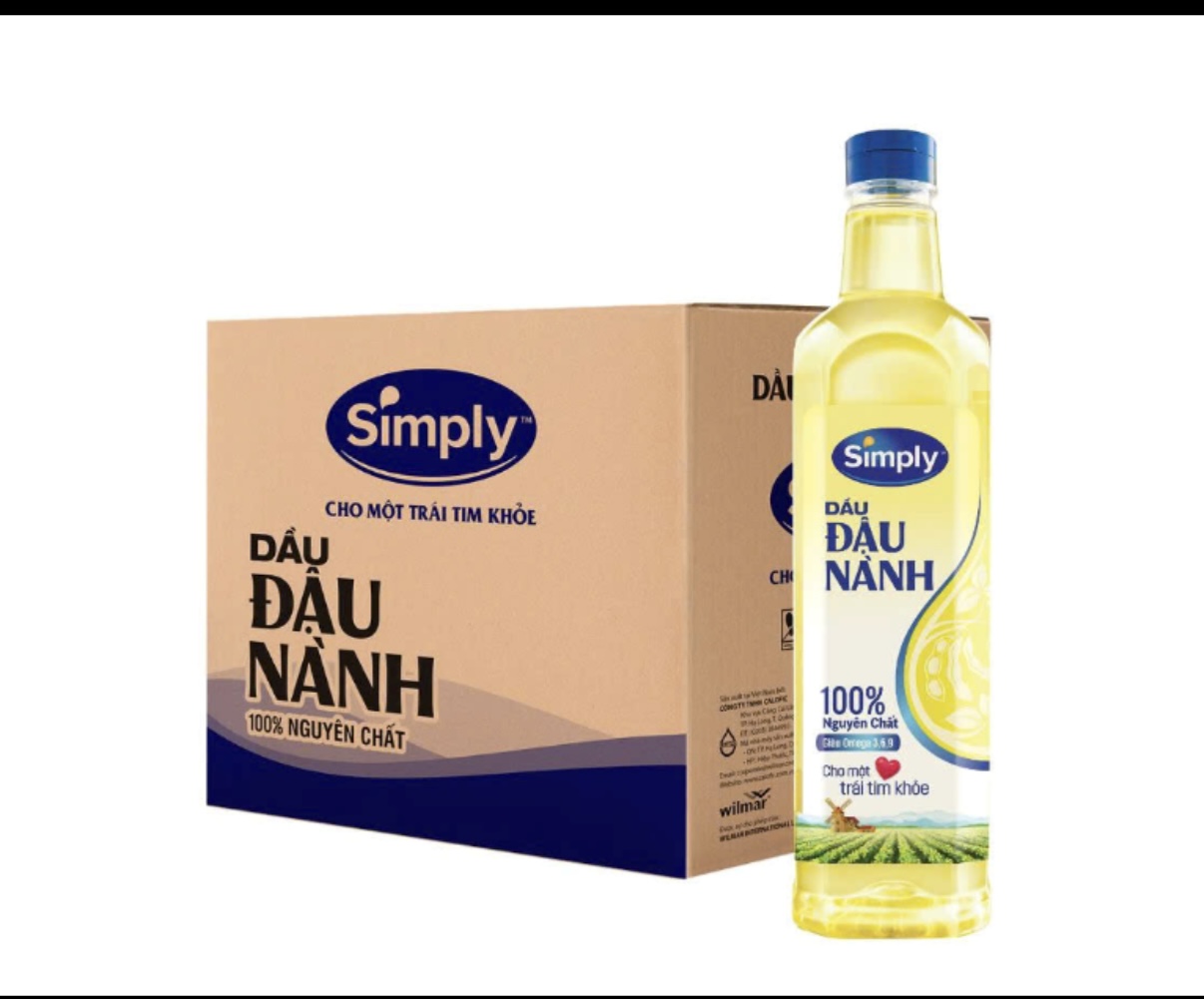 Thùng 12 chai Dầu đậu nành Simply chai 1L
