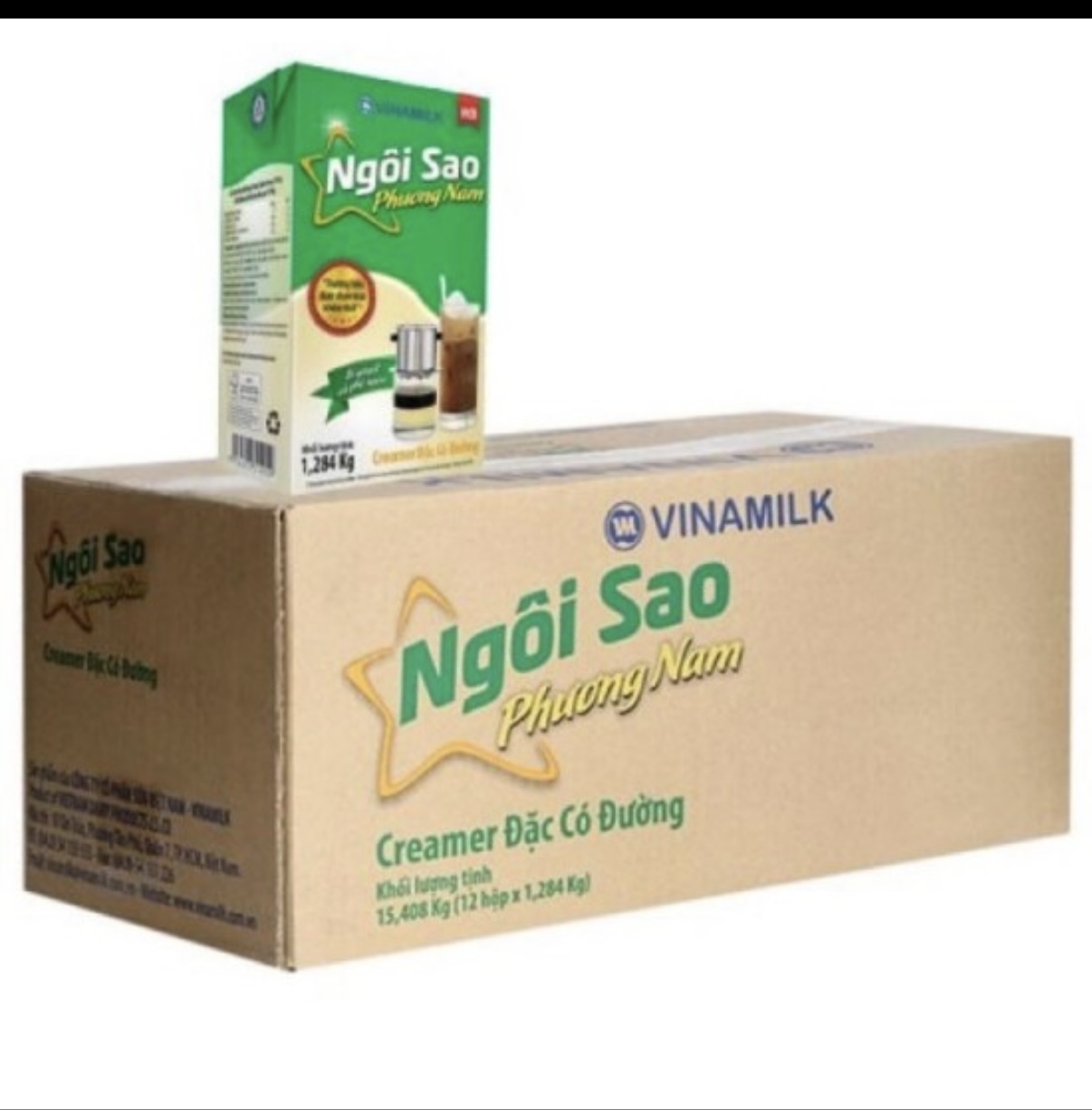 Thùng 24 hộp Sữa đặc Ngôi sao Phương Nam xanh lá hộp giấy 380gr