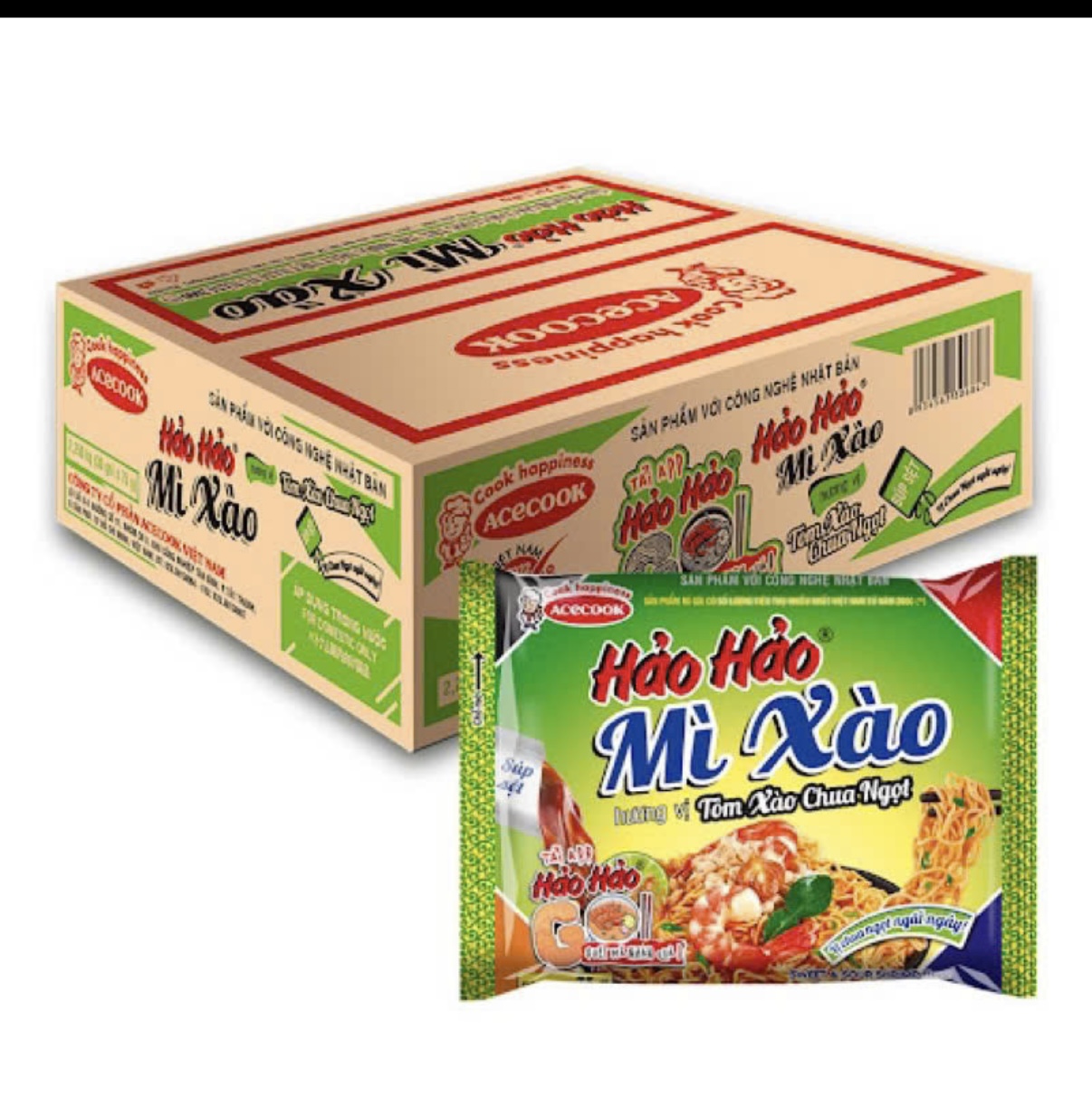 Thùng 30 gói Mì xào Hảo hảo vị tôm xào chua ngọt 75gr