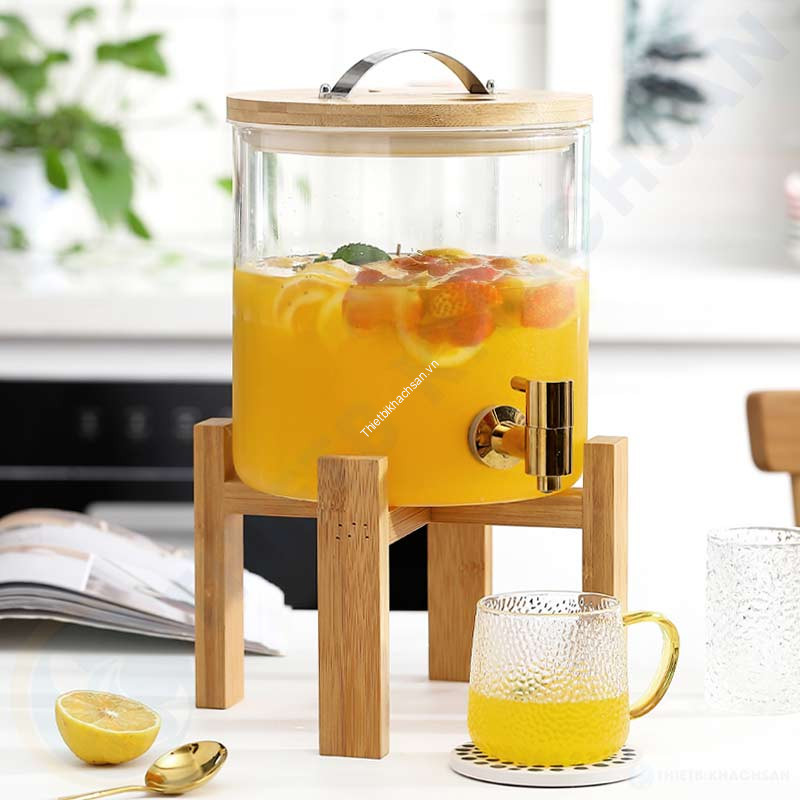 Bình đựng nước trái cây thủy tinh 5 lít