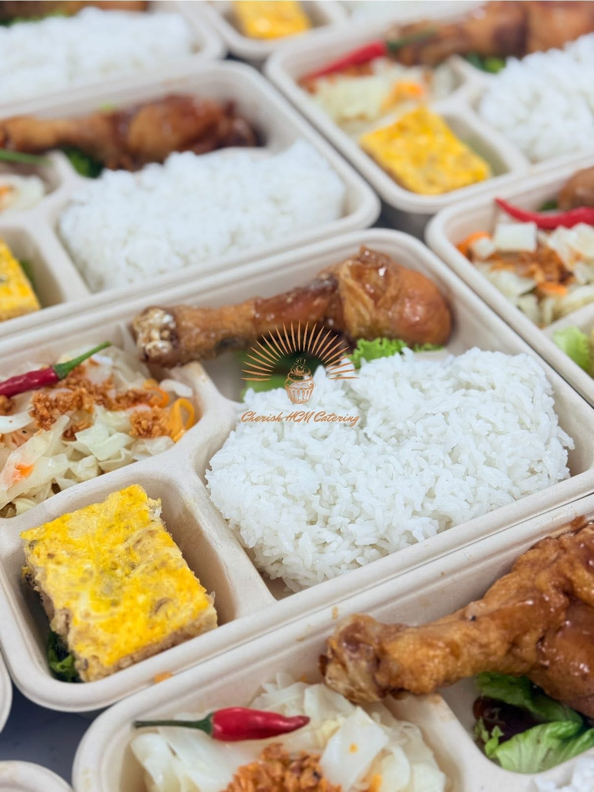 Cơm Gà sốt BBQ, trứng đúc thịt/ BBQ chicken, Steamed egg with minced pork