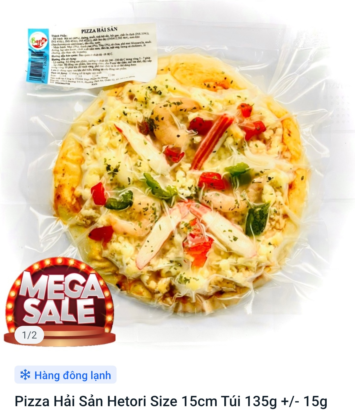 Set 10 Pizza hải sản Hetori size 15cm túi 135gr +-15gr