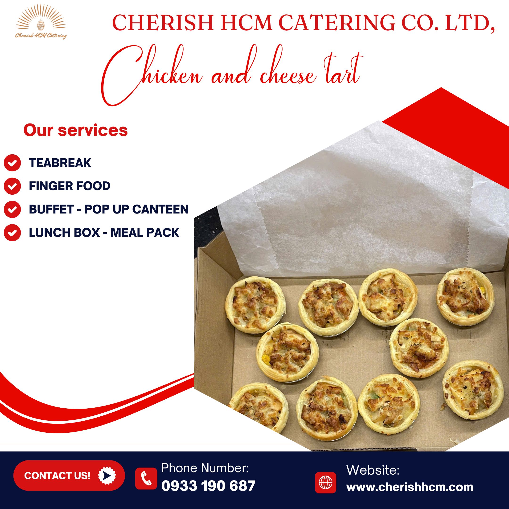 Set 10 chicken and cheese tart