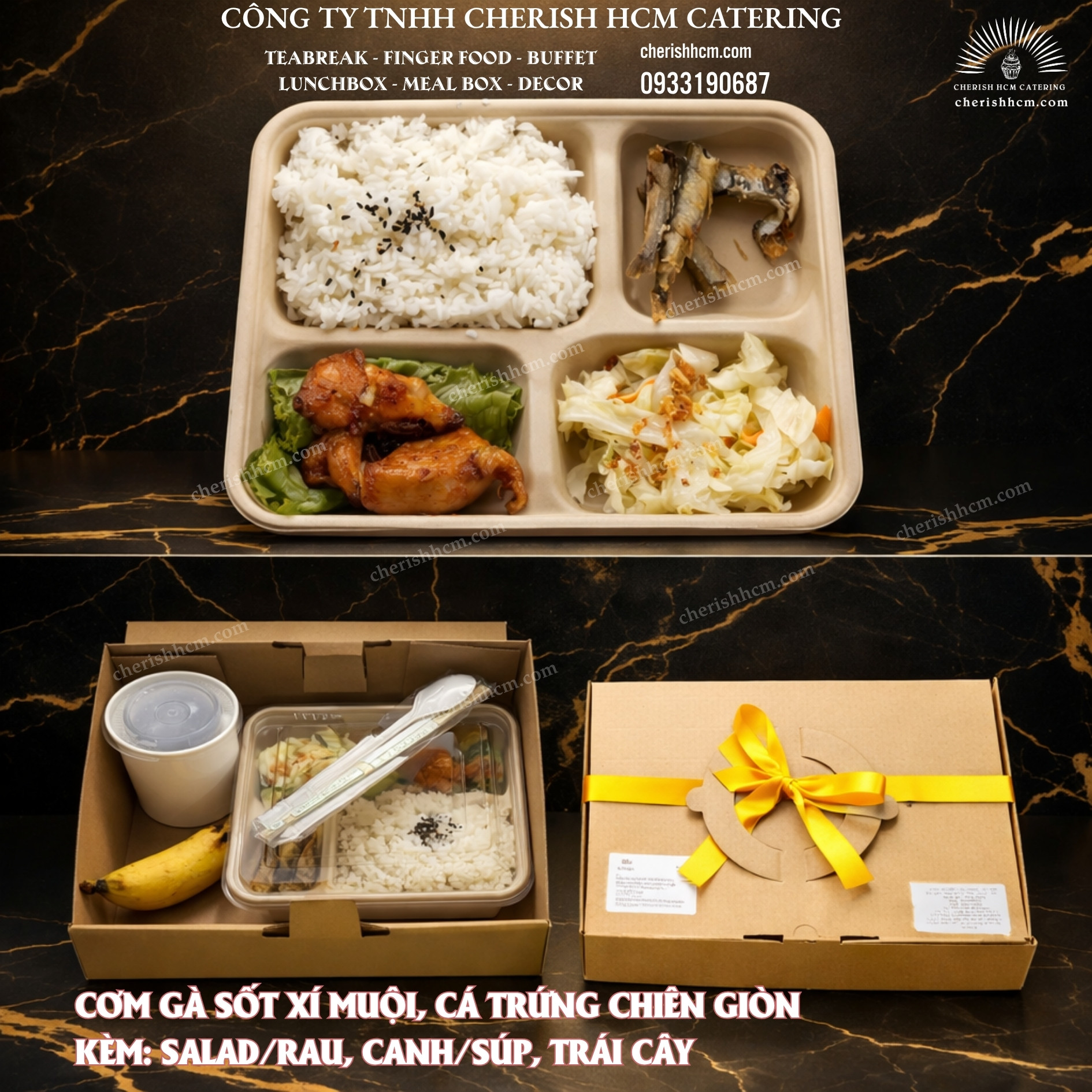 13825 Cơm Gà sốt xí muội, cá trứng chiên giòn