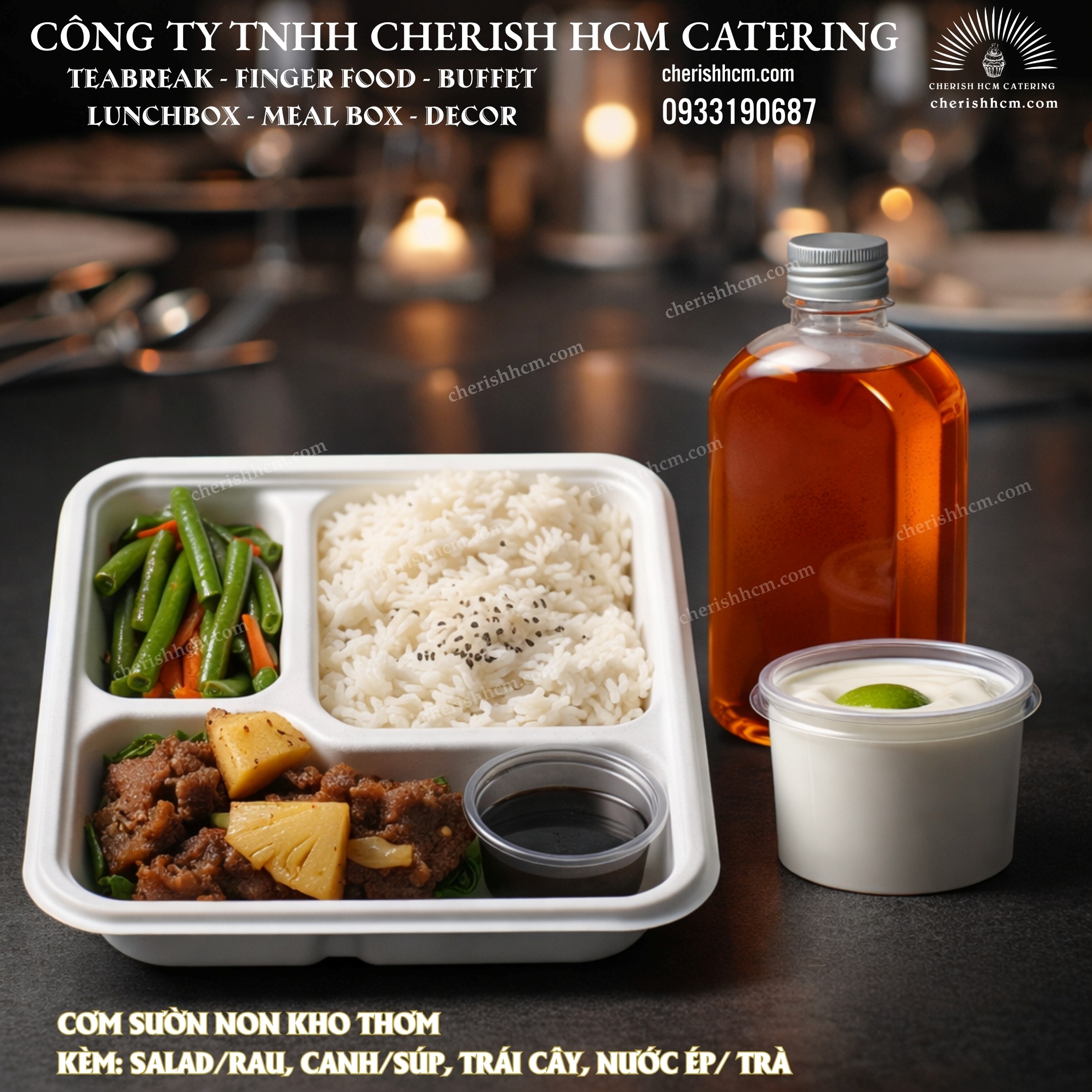 26824 Set Lunch Charmed Cơm sườn kho thơm - Braised short ribs in pineapple with Rice