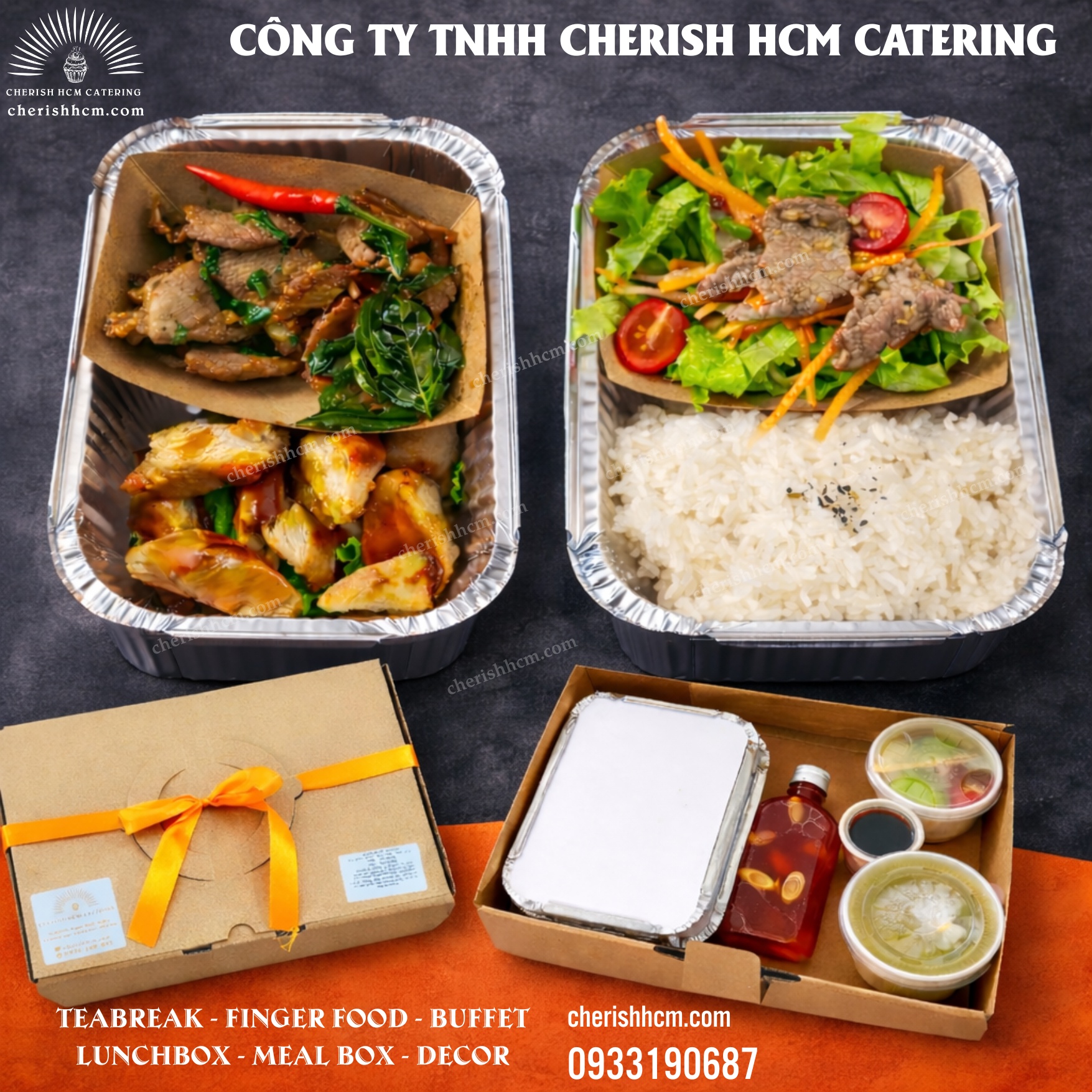 050226 Cơm Gà áp chảo mật ong,  heo xào lá quế