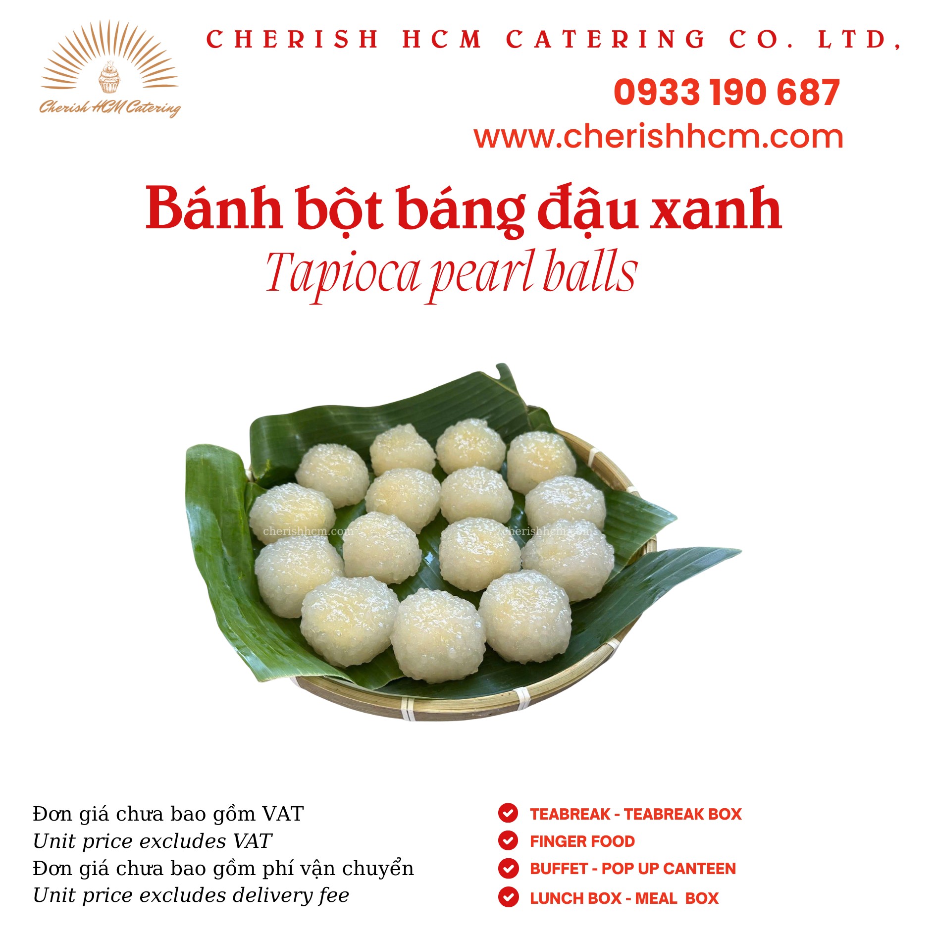 Set 20 bánh Bột báng đậu xanh/ Tapioca pearl balls