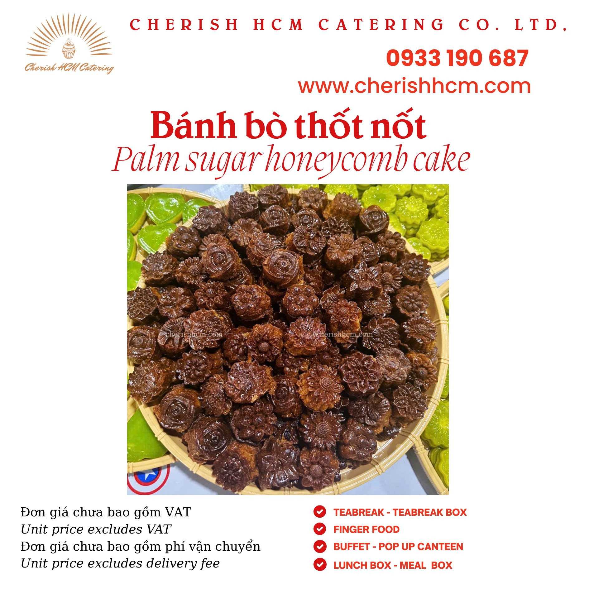 Set 20 Bánh bò thốt nốt/Palm sugar honeycomb cake