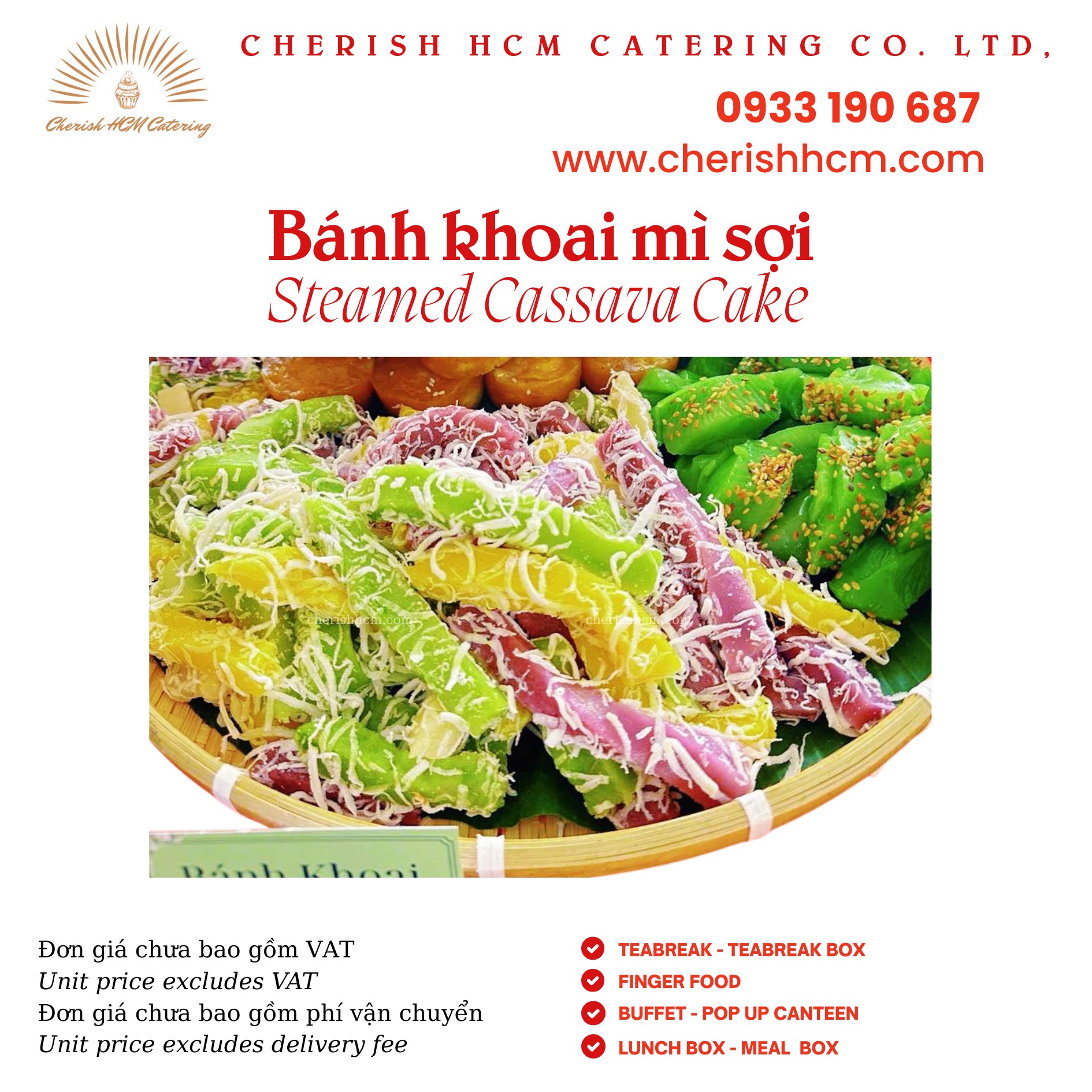 Set Bánh khoai mì sợi/ Steamed Cassava cake