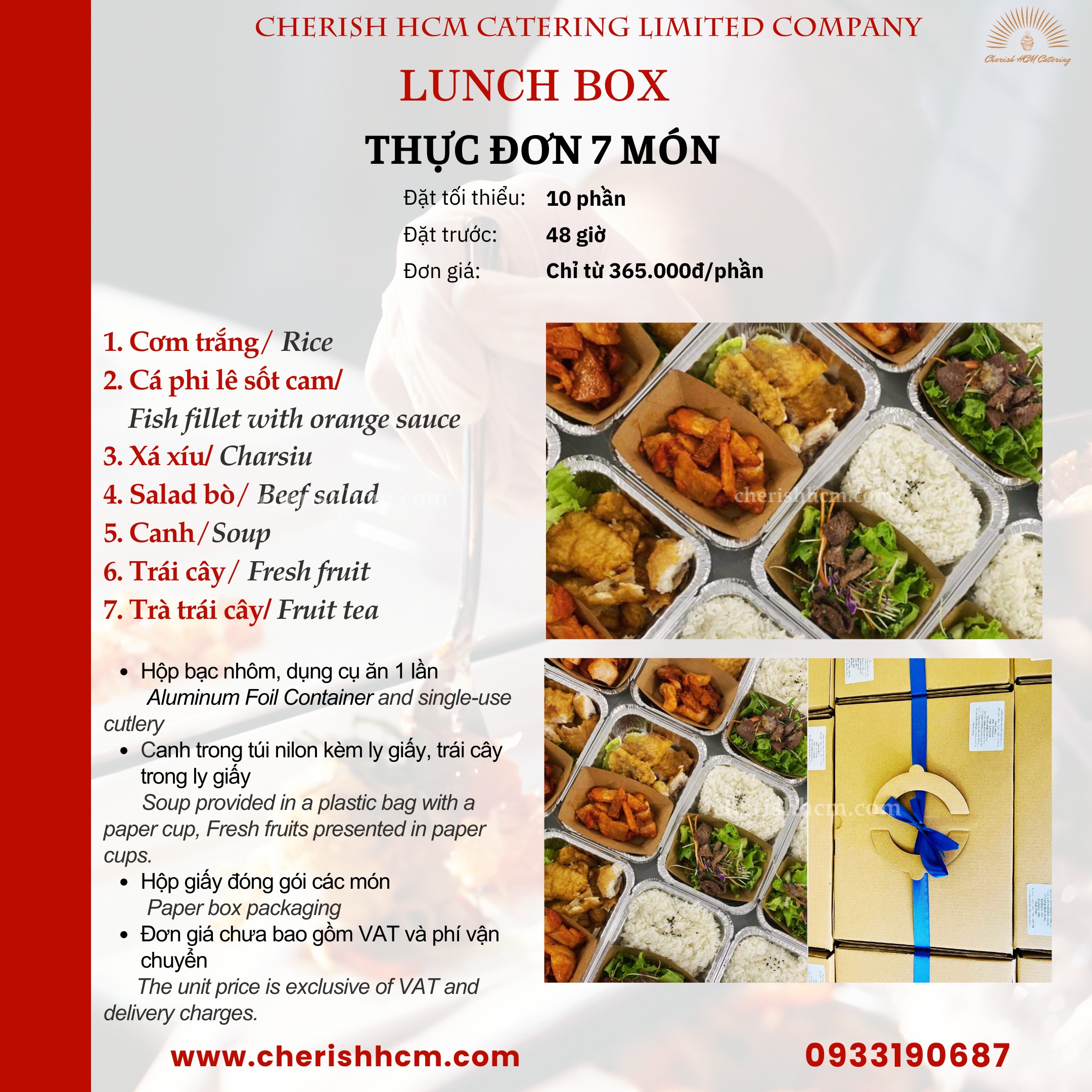 Set Lunch Zestful- Cơm Cá phi lê sốt cam, Xá xíu/ Rice with orange sauce fish fillet & char siu