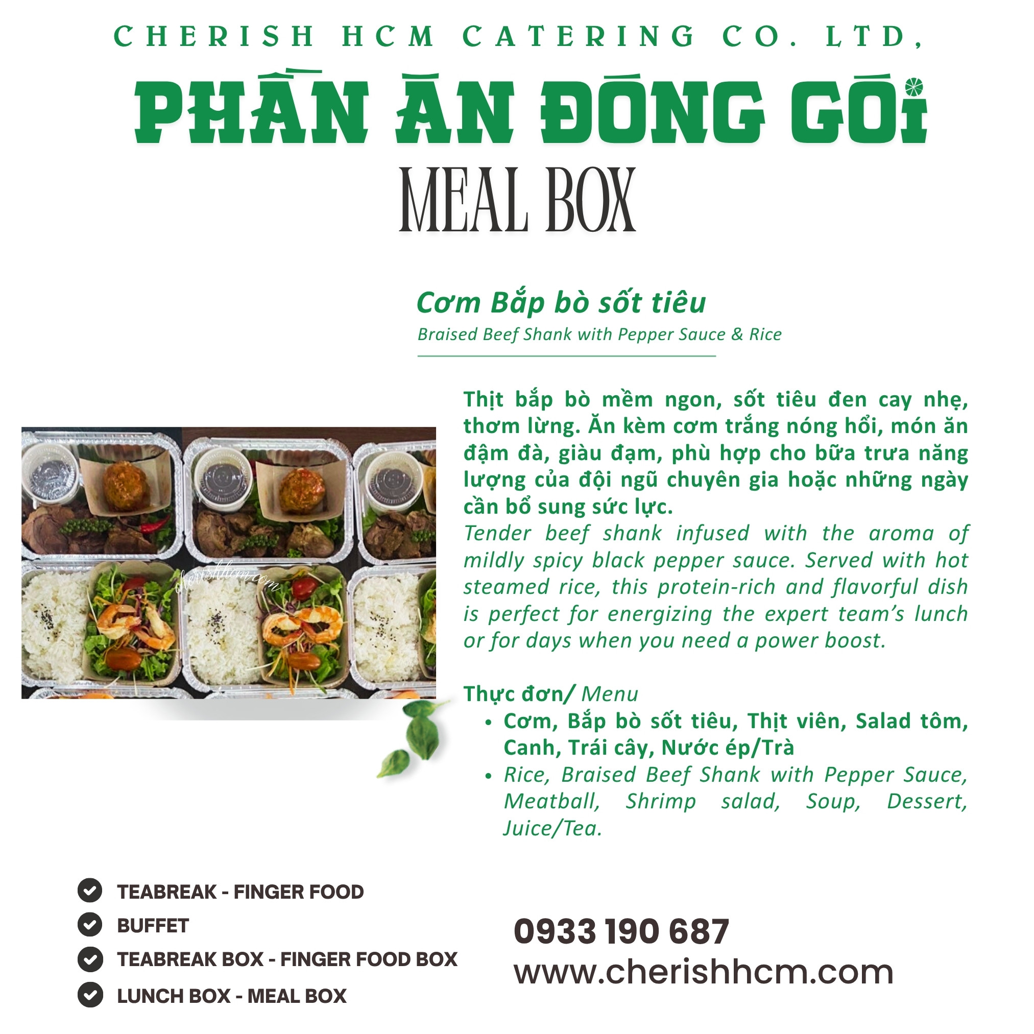 Lunch box Giddy Cơm bắp bò sốt tiêu/Braised Beef Shank with Pepper Sauce & Rice