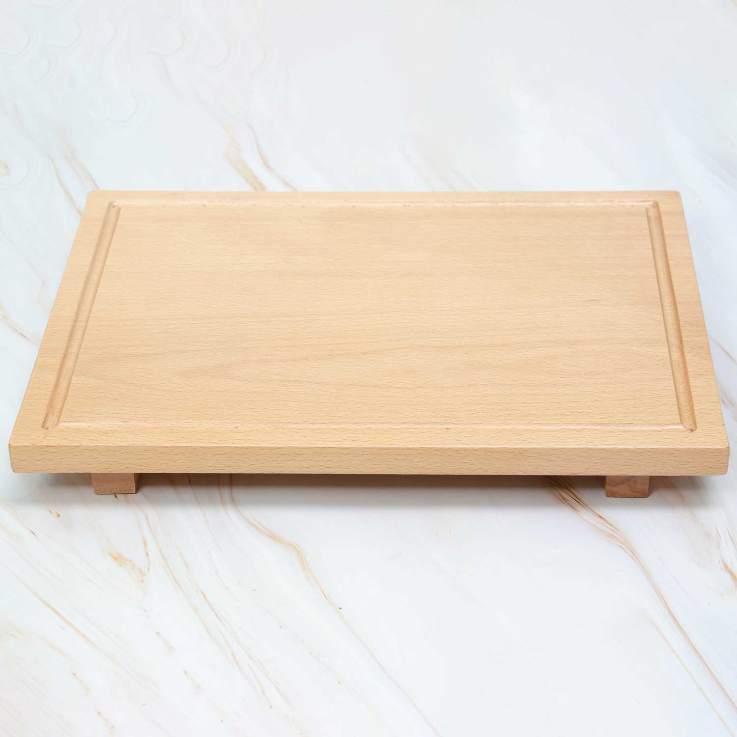 Khay gỗ chữ nhật lớn có chân đế 40x30cm