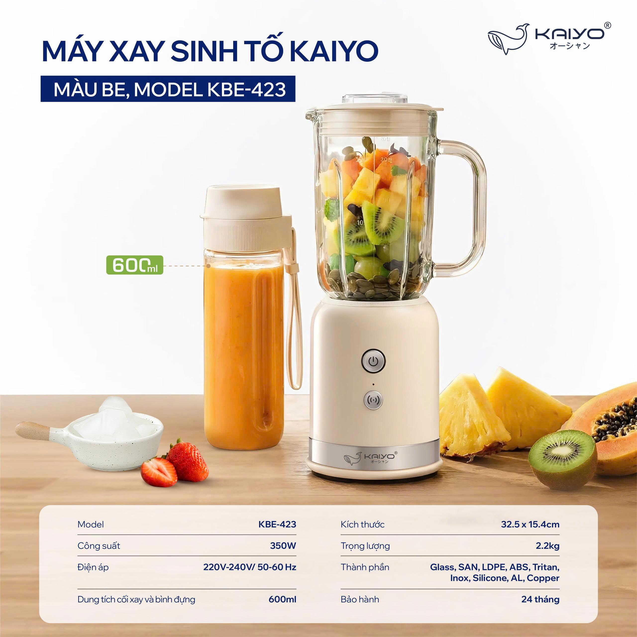Máy xay sinh tố Kaiyo, màu be, Model KBE-423 [mã KBE-4236]