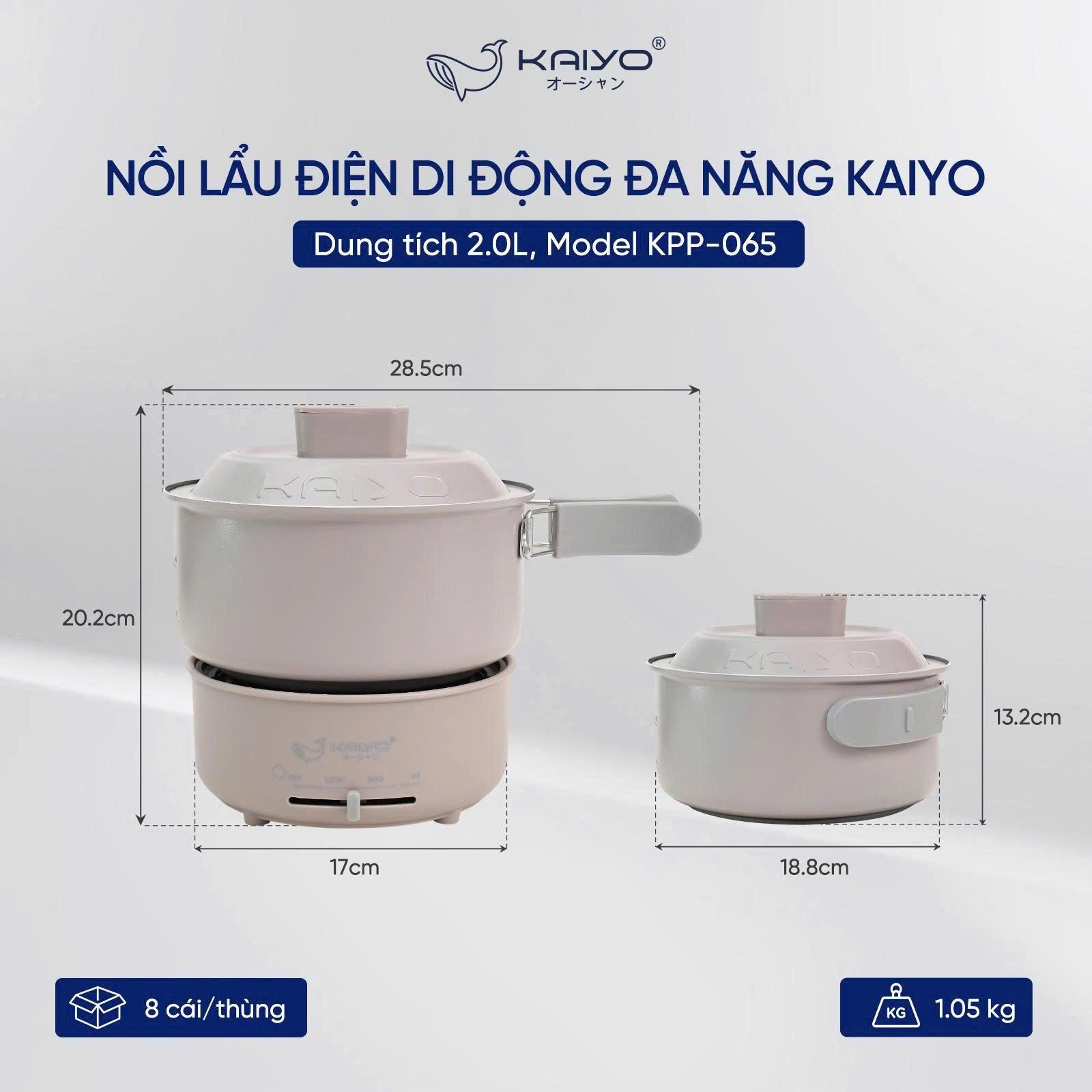 Nồi lẩu điện di động đa năng Kaiyo, dung tích 2.0L, Model KPP-065 [mã KPP-0658]