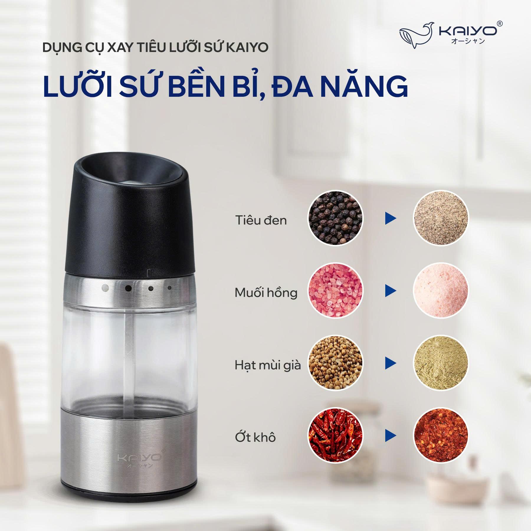 Dụng cụ xay tiêu lưỡi sứ Kaiyo [mã KPG-6179]
