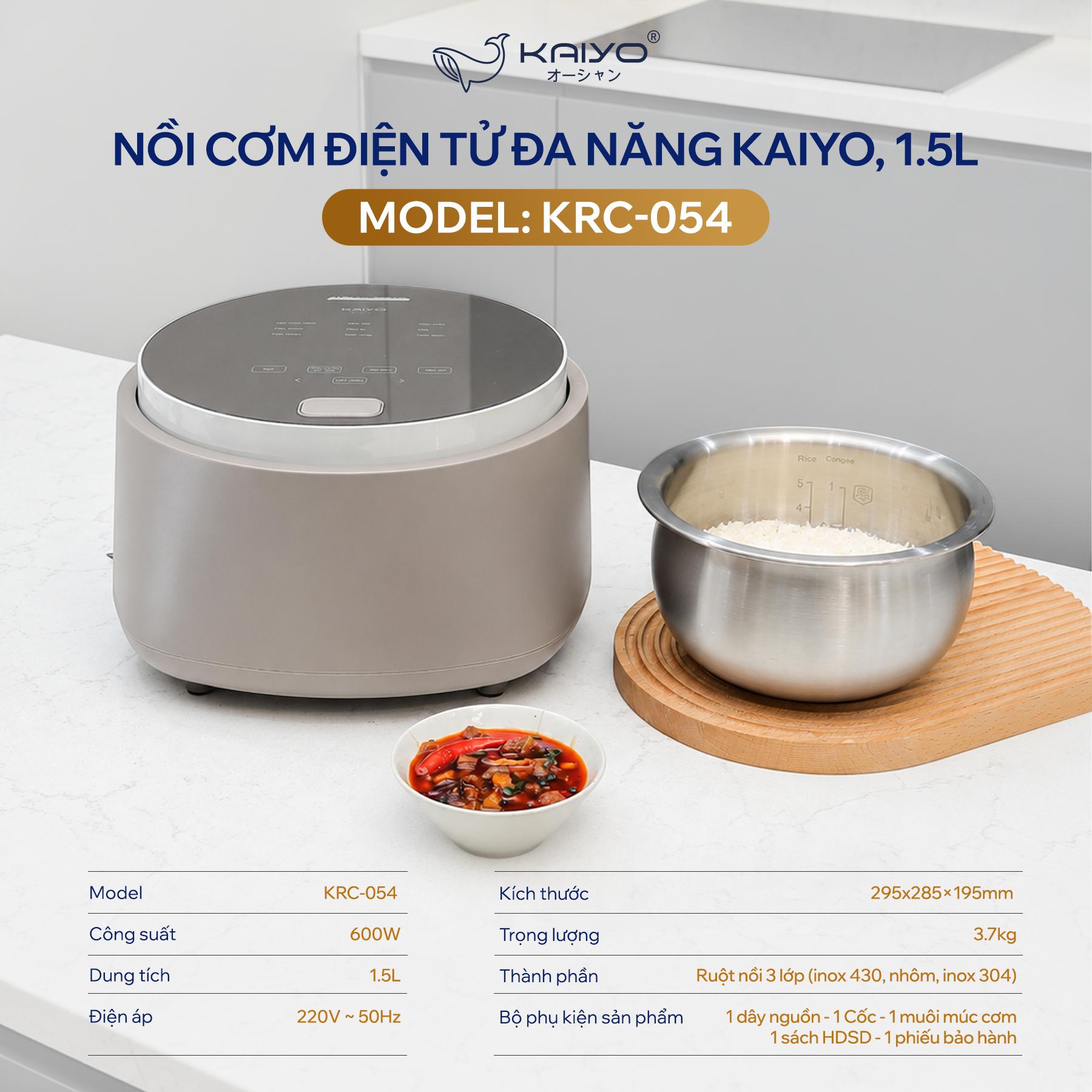Nồi cơm điện tử đa năng Kaiyo 1.5L, model KRC-054 [mã KRC-0542]
