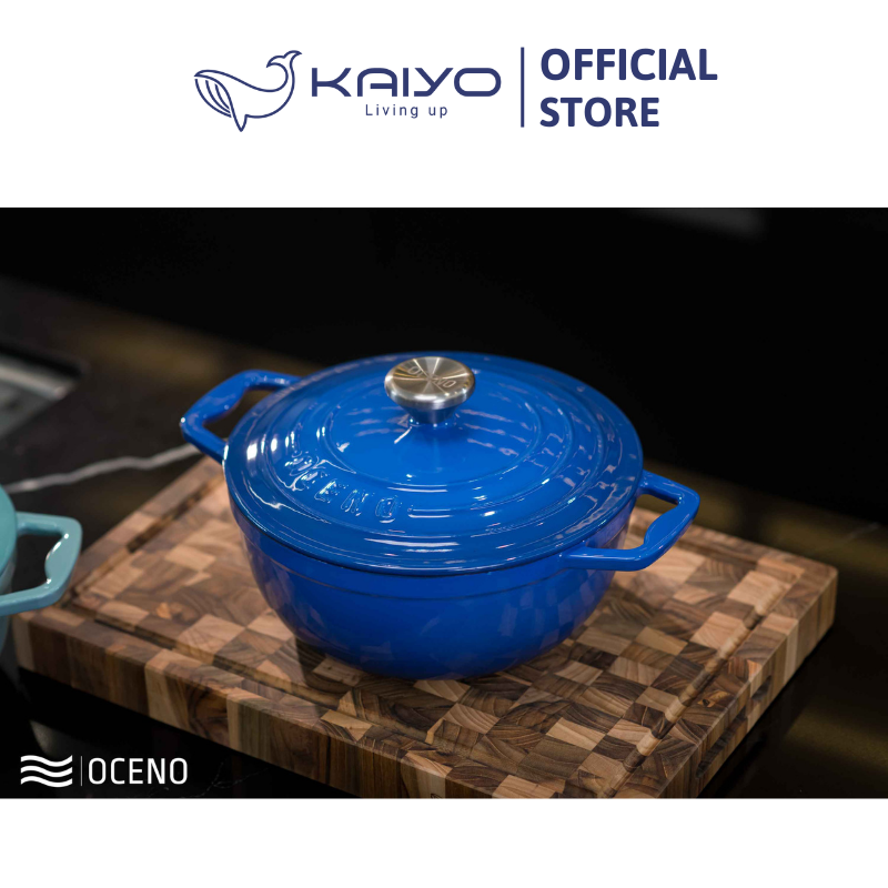 Nồi gang Oceno màu xanh blue 22cm