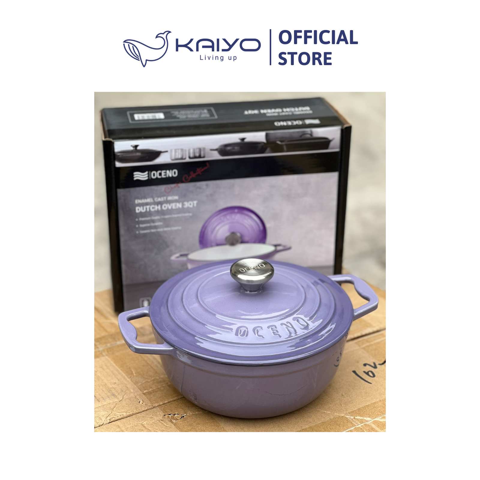 Nồi gang Oceno màu tím lavender 22cm