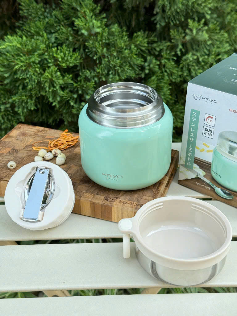 Bình ủ cháo Kaiyo, dung tích 500ml, màu xanh mint [mã KTJ-3987]