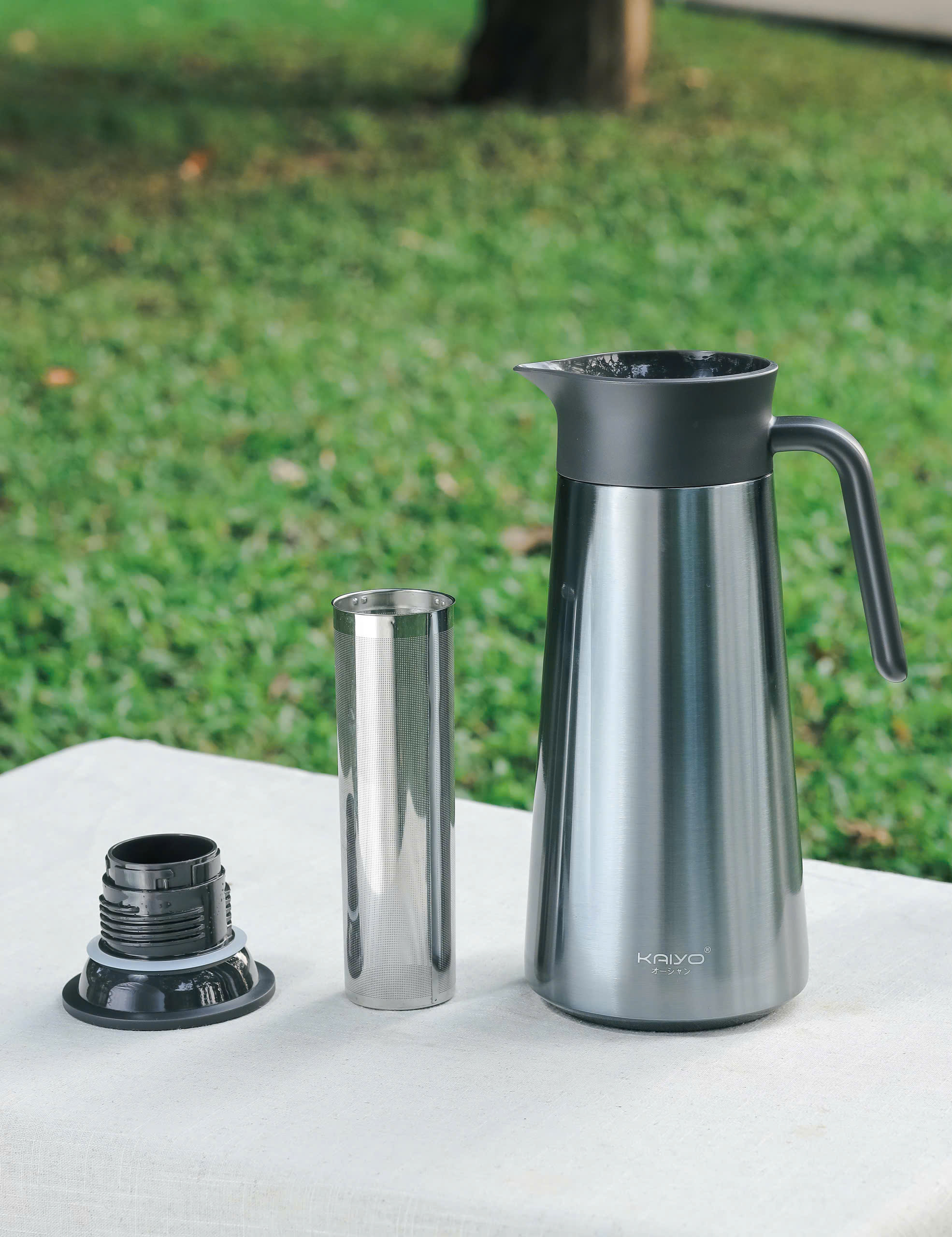 Bình giữ nhiệt kèm lọc trà Kaiyo dung tích 1.8L, màu ghi đá [mã KSV-6797]