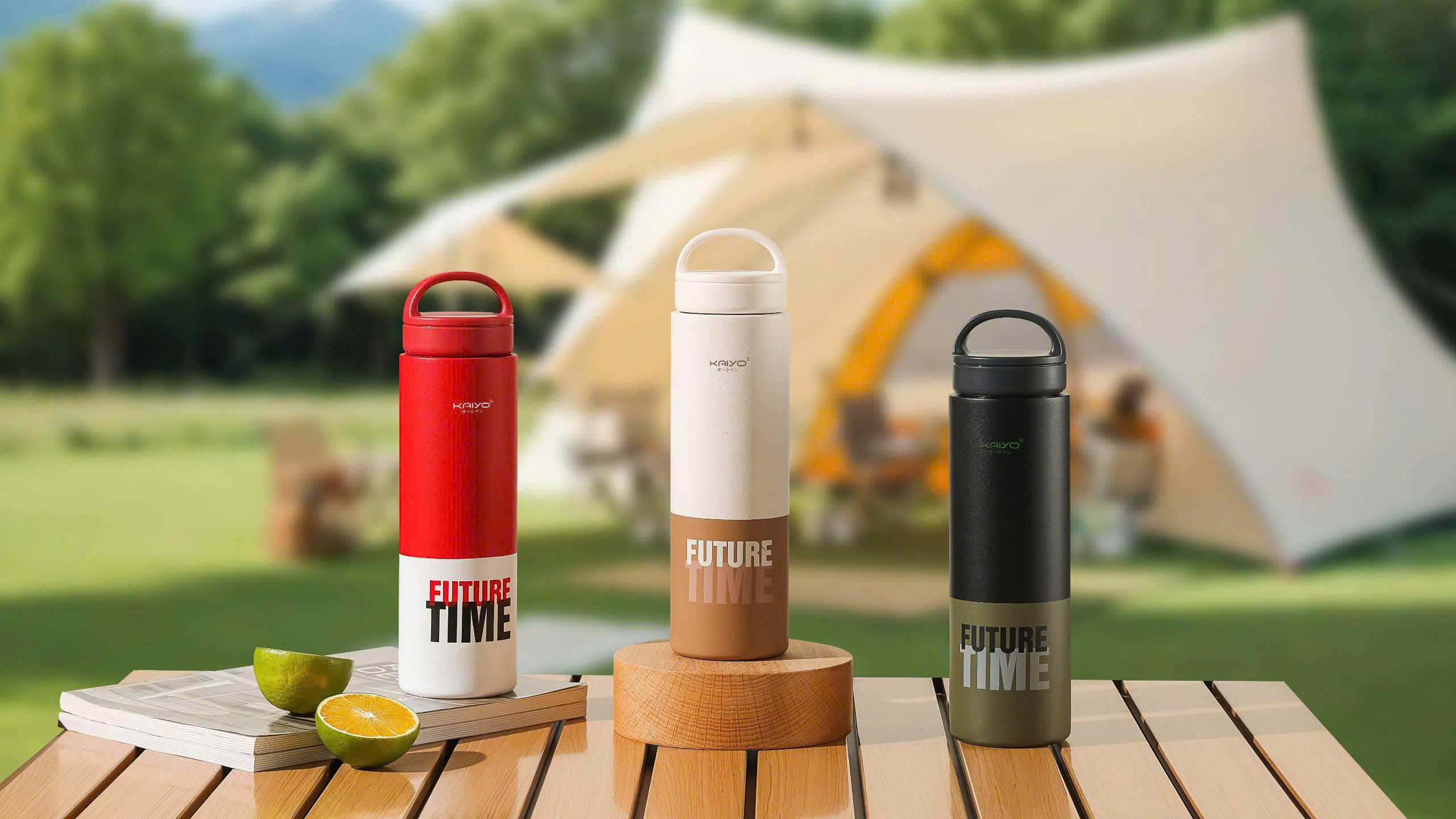 Bình giữ nhiệt hai lớp inox 304 Kaiyo, 700ml, màu đen nhám và xanh olive [KVF-1532]