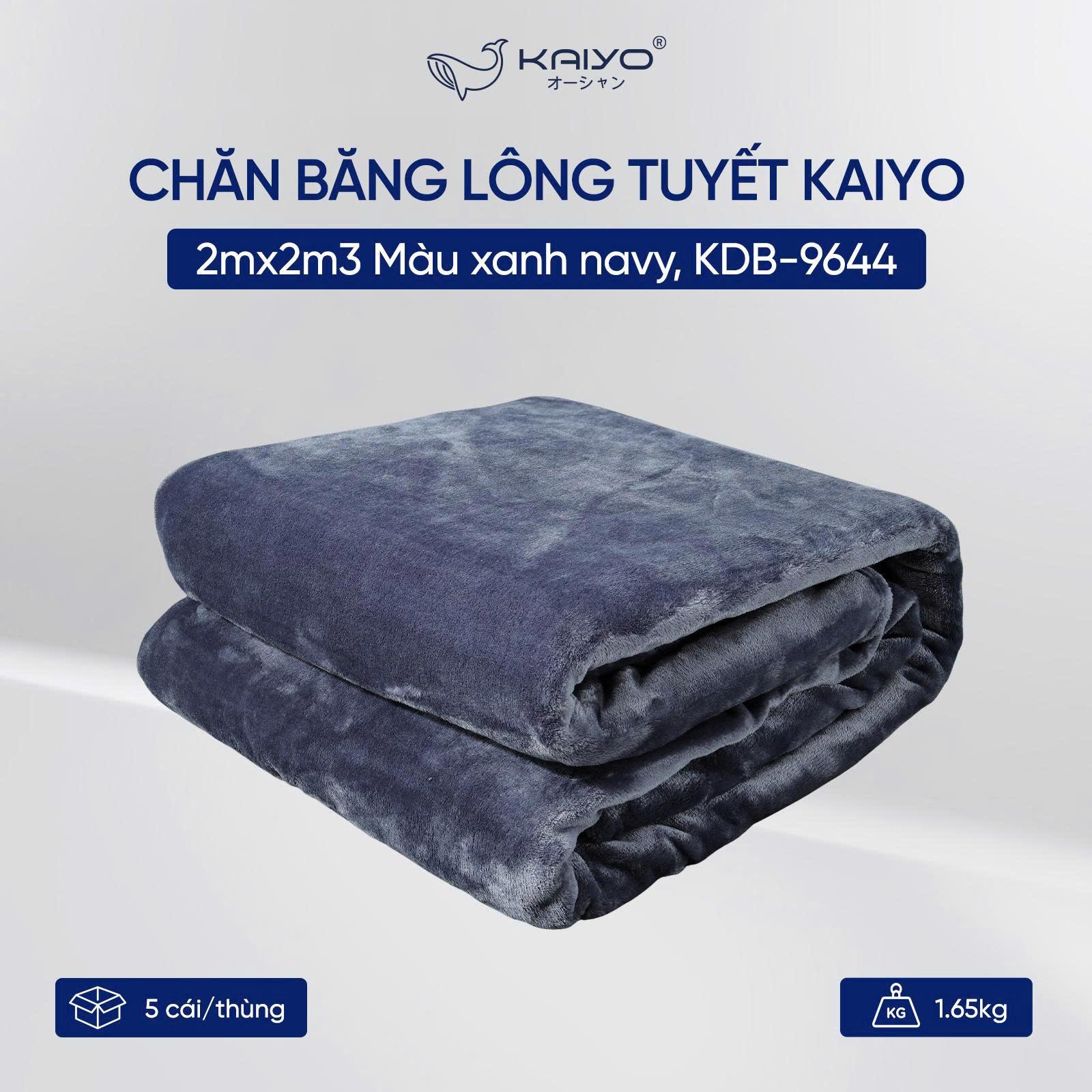 Chăn băng lông tuyết Kaiyo 2m x 2m3, màu xanh navy [mã KDB-9644]