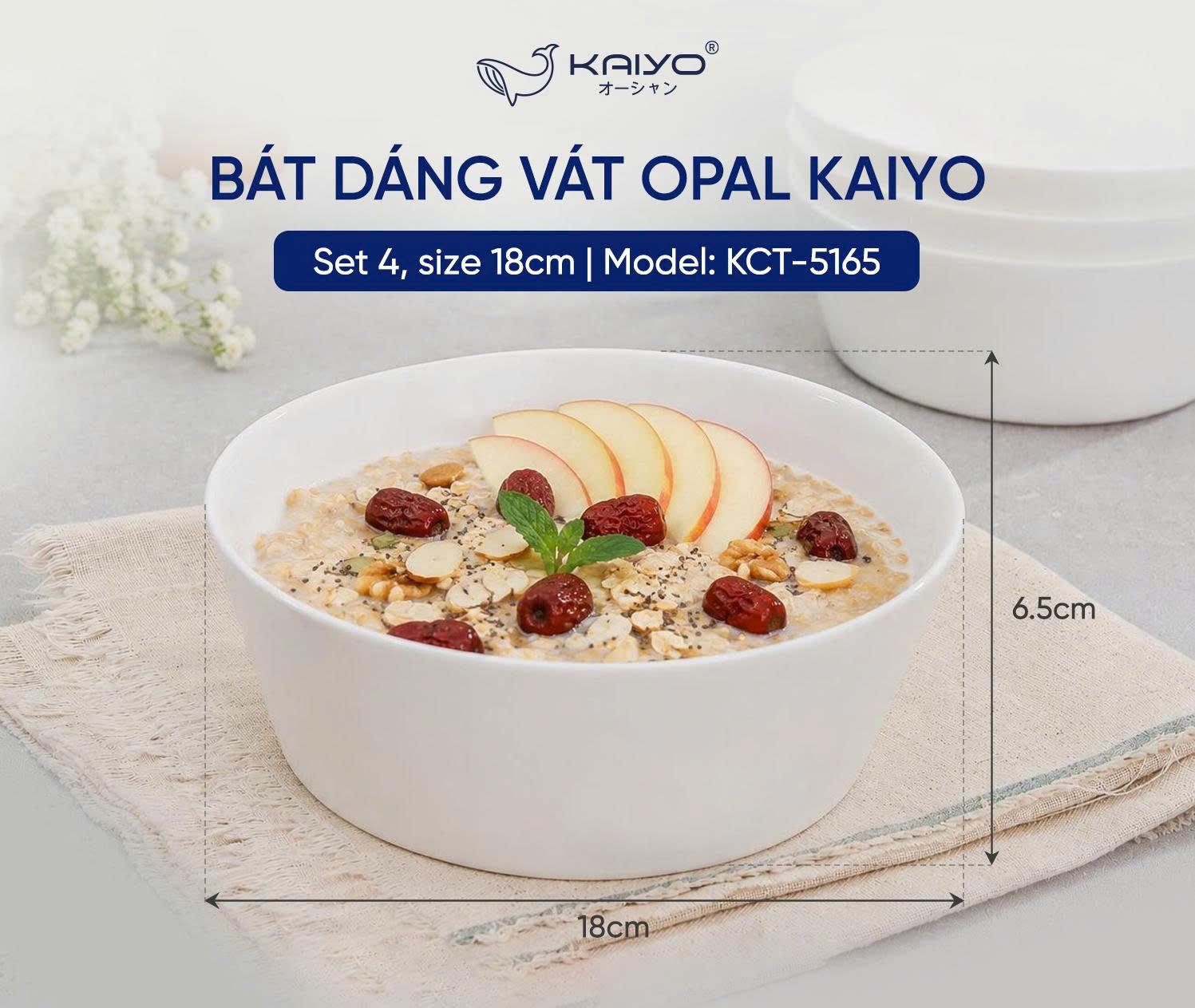 Set 4 bát dáng vát Opal Kaiyo - size 18cm [mã KCT-5165]