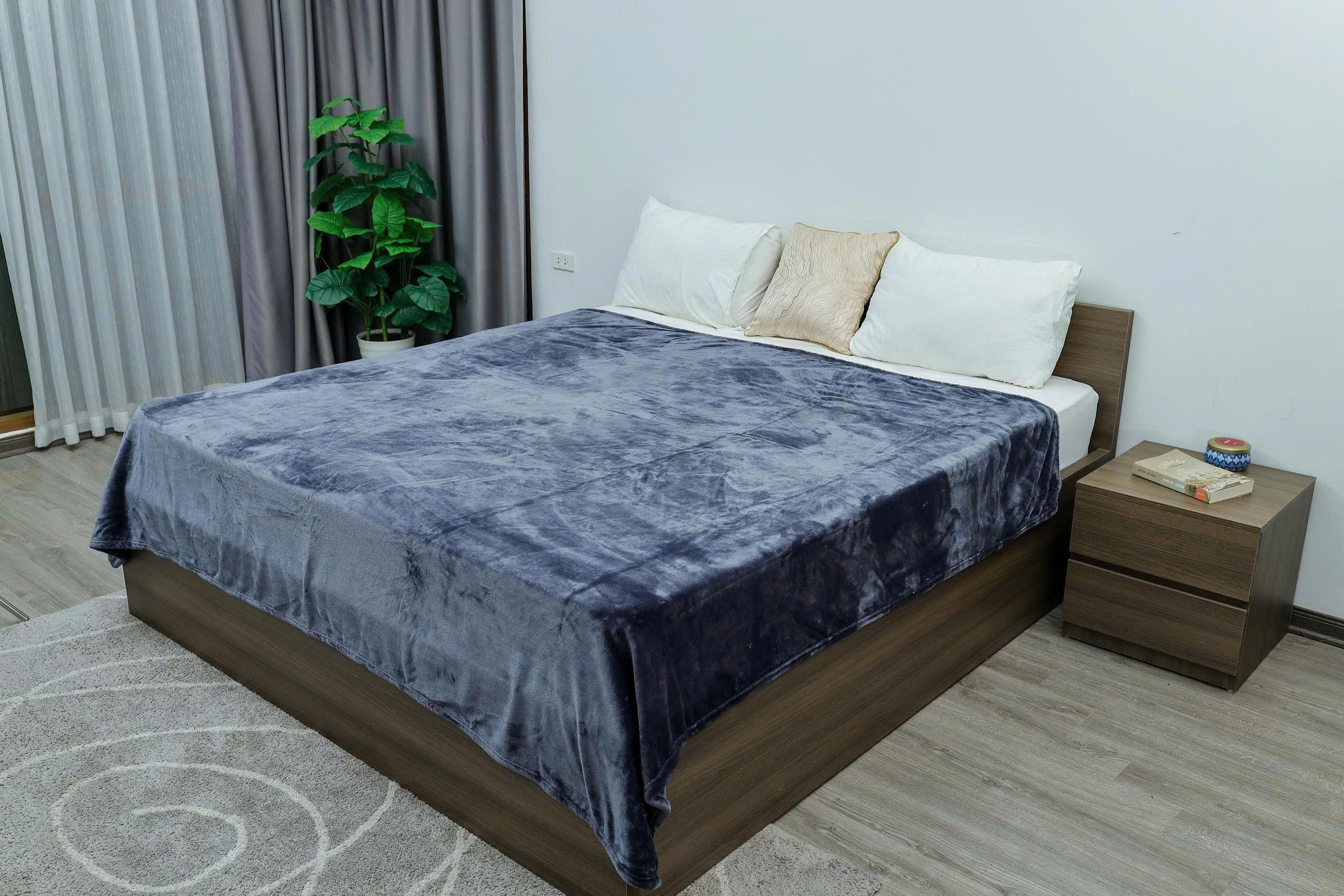 Chăn băng lông tuyết Kaiyo 2m x 2m3, màu xanh navy [mã KDB-9644]