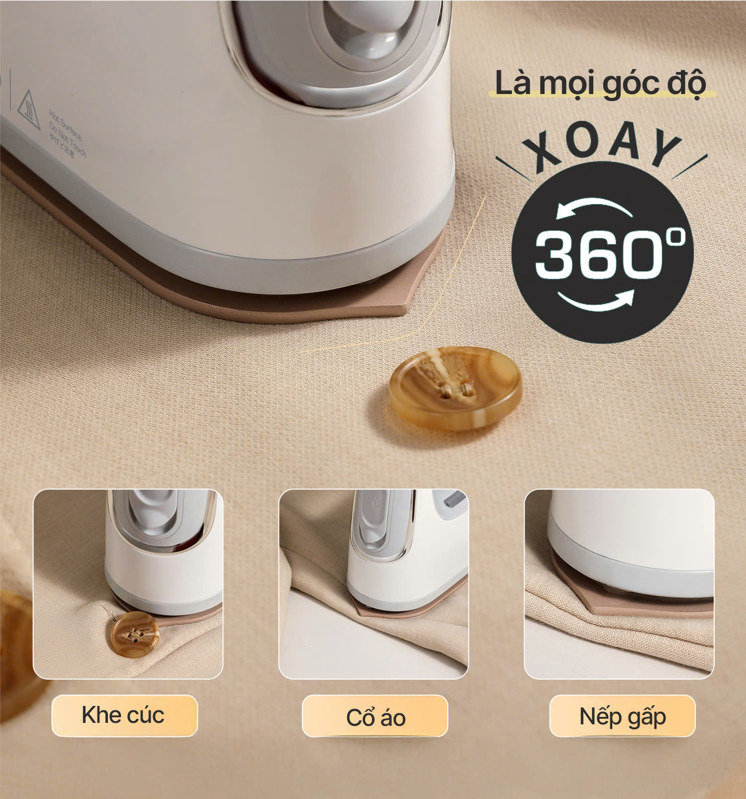 Bàn là hơi nước mini Kaiyo, 17x7,1cm