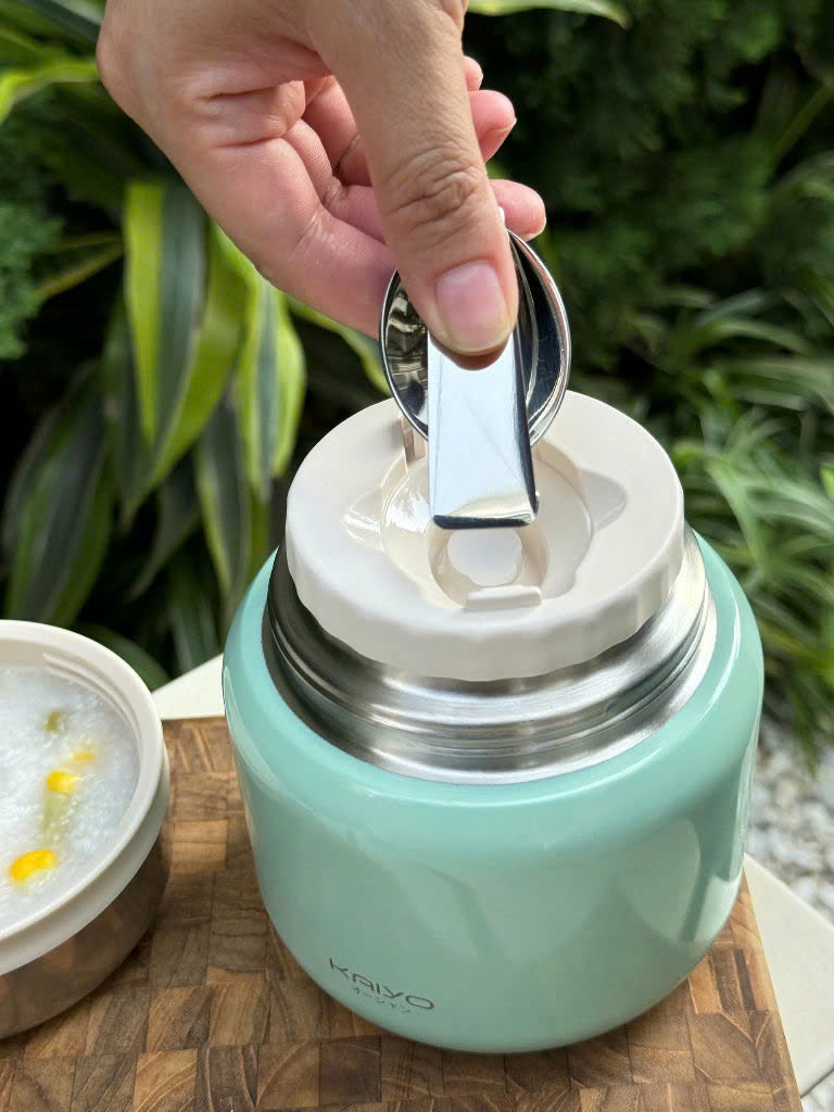 Bình ủ cháo Kaiyo, dung tích 500ml, màu xanh mint [mã KTJ-3987]