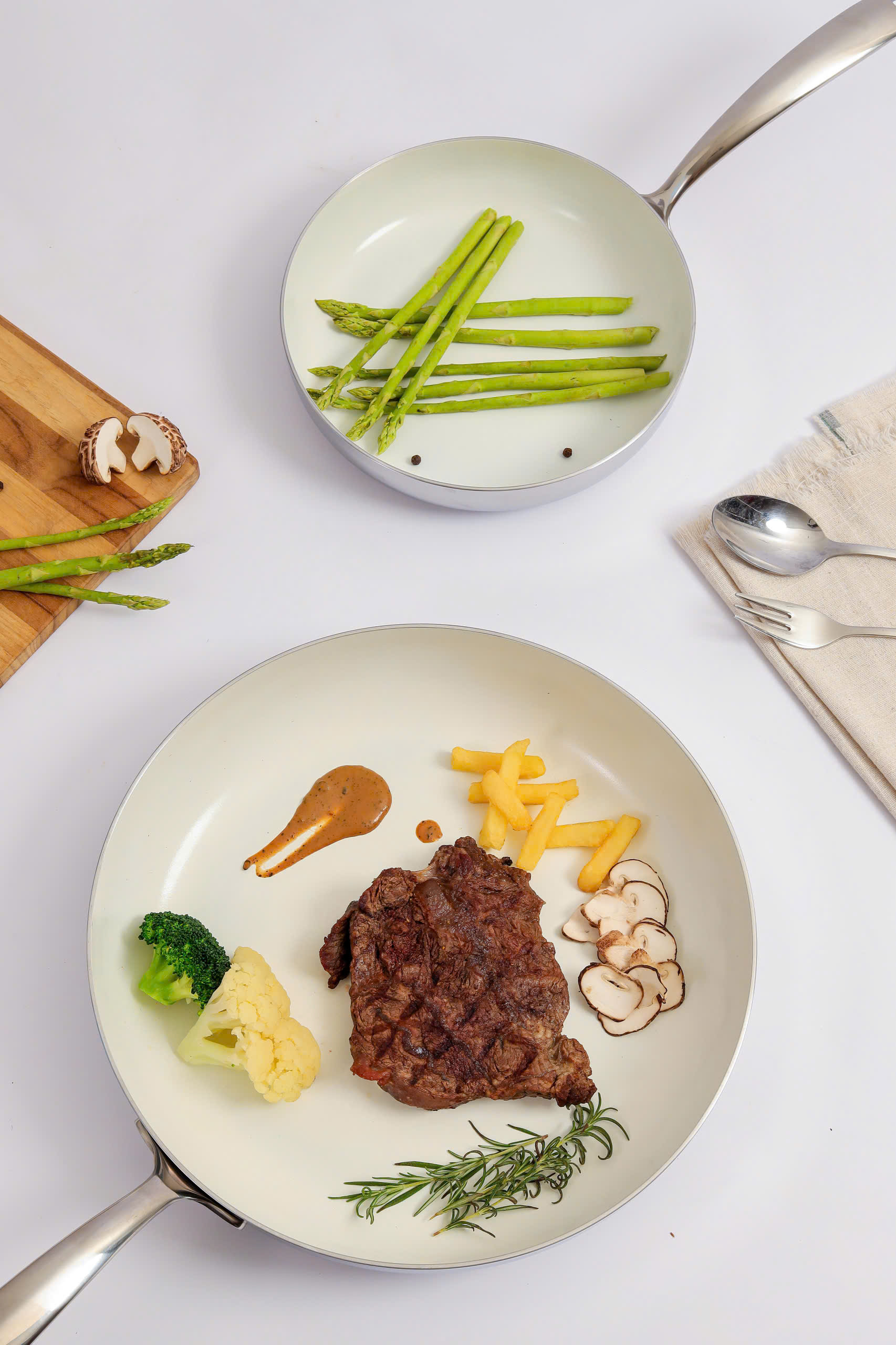 Chảo inox chống dính Ceramic Kaiyo, dáng cạn size 20cm [mã KNF-6971]