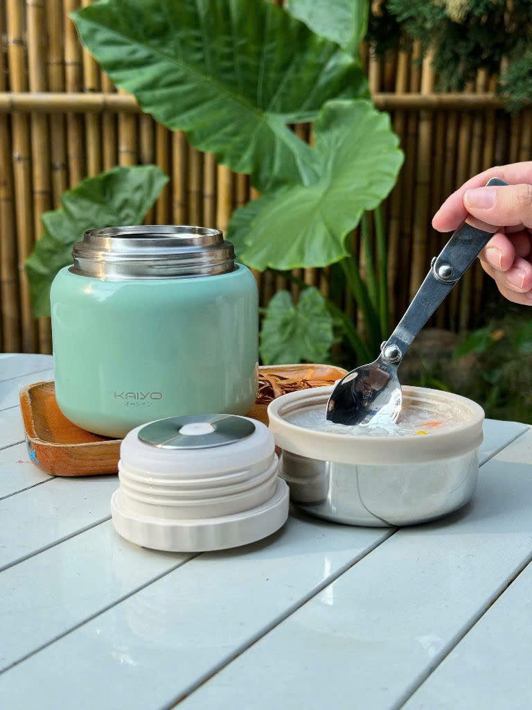 Bình ủ cháo Kaiyo, dung tích 500ml, màu xanh mint [mã KTJ-3987]