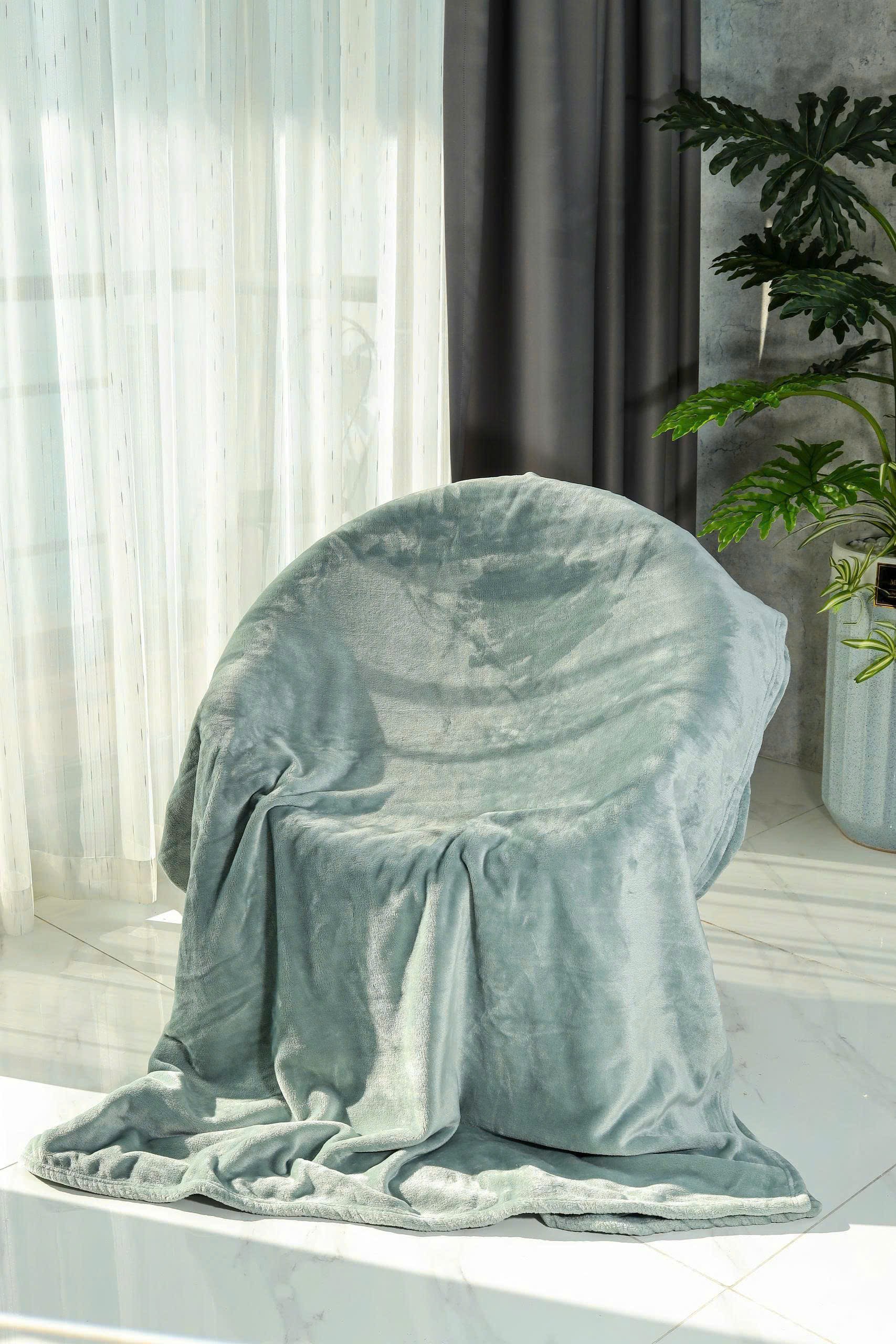 Chăn băng lông tuyết Kaiyo 2m x 2m3, màu xanh mint [mã KDB-9651]