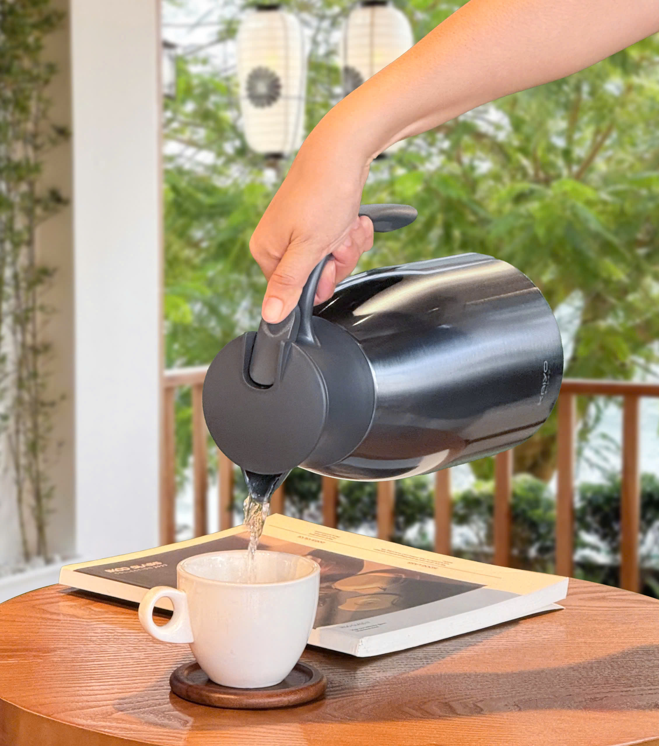 Phích giữ nhiệt 2 Lớp Inox Kaiyo, Màu xanh đá, Dung tích 2L