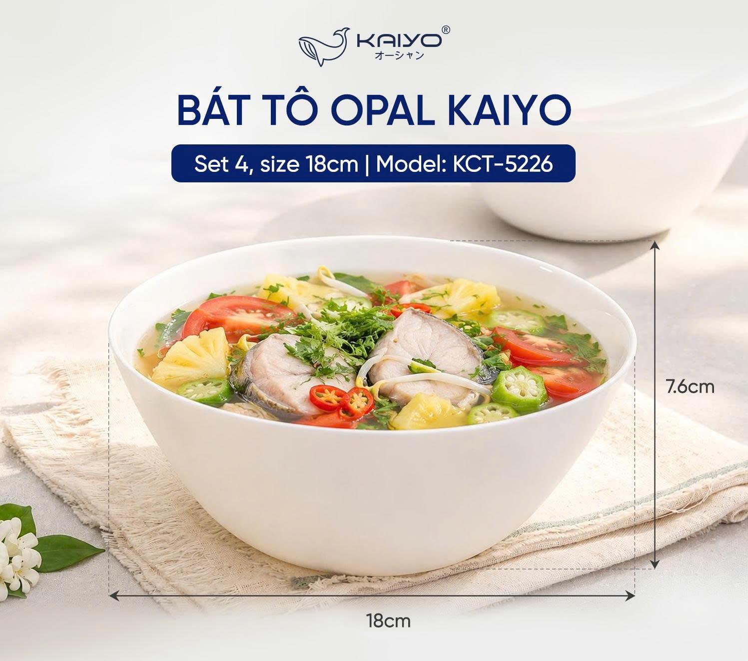 Set 4 bát tô Opal Kaiyo 18cm [mã KCT-5226]
