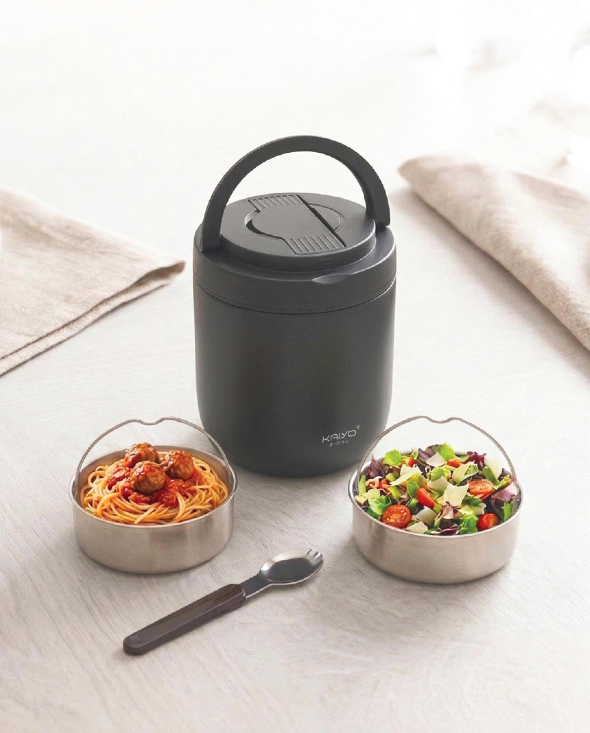 Cặp lồng giữ nhiệt 3 ngăn Kaiyo, dung tích 1.3L màu ghi [mã KVL-1563]