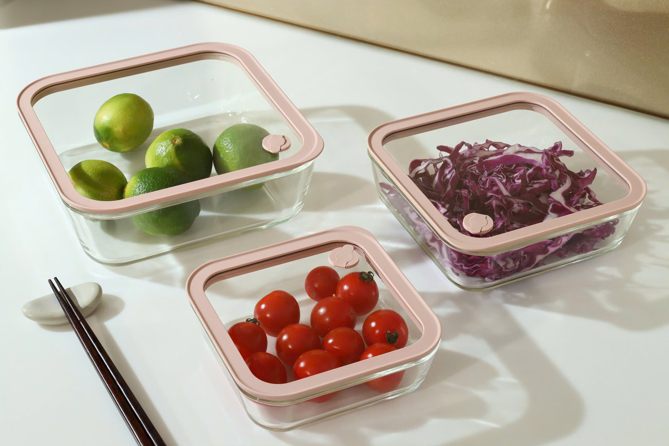 Hộp đựng thực phẩm thuỷ tinh chịu nhiệt borosilicate hình vuông Kaiyo 540ml [mã KFC-5233]