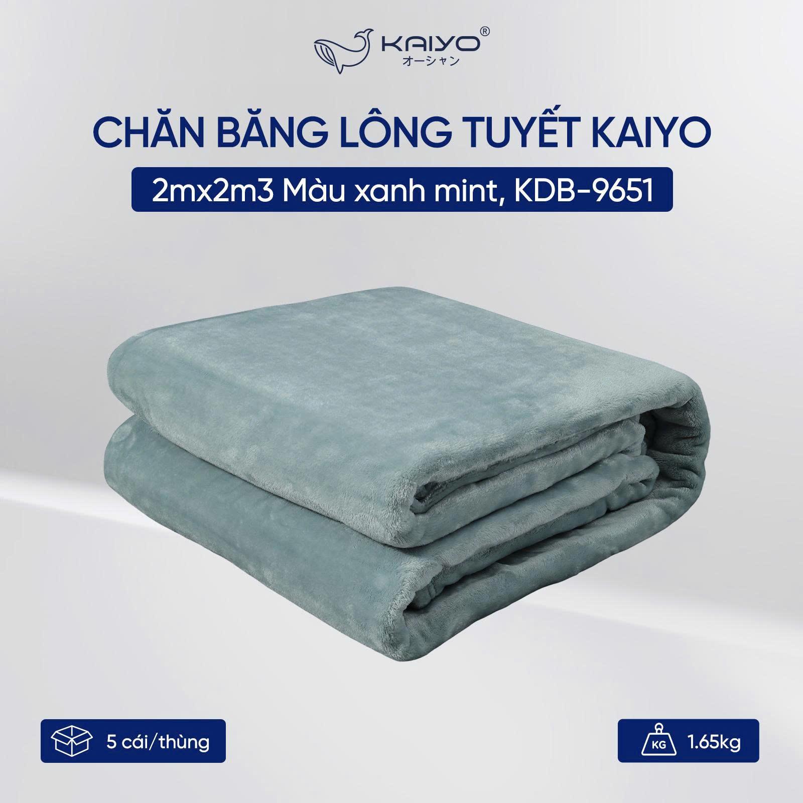 Chăn băng lông tuyết Kaiyo 2m x 2m3, màu xanh mint [mã KDB-9651]