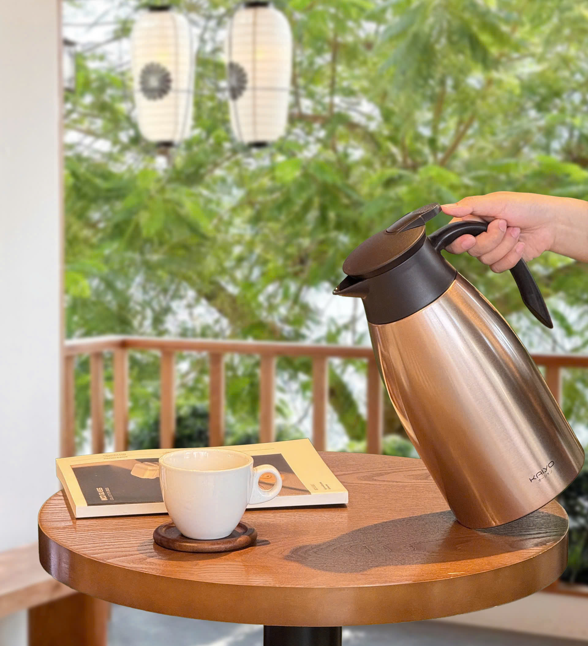 Phích giữ nhiệt 2 Lớp Inox Kaiyo, Màu ngọc trai vàng, Dung tích 2L