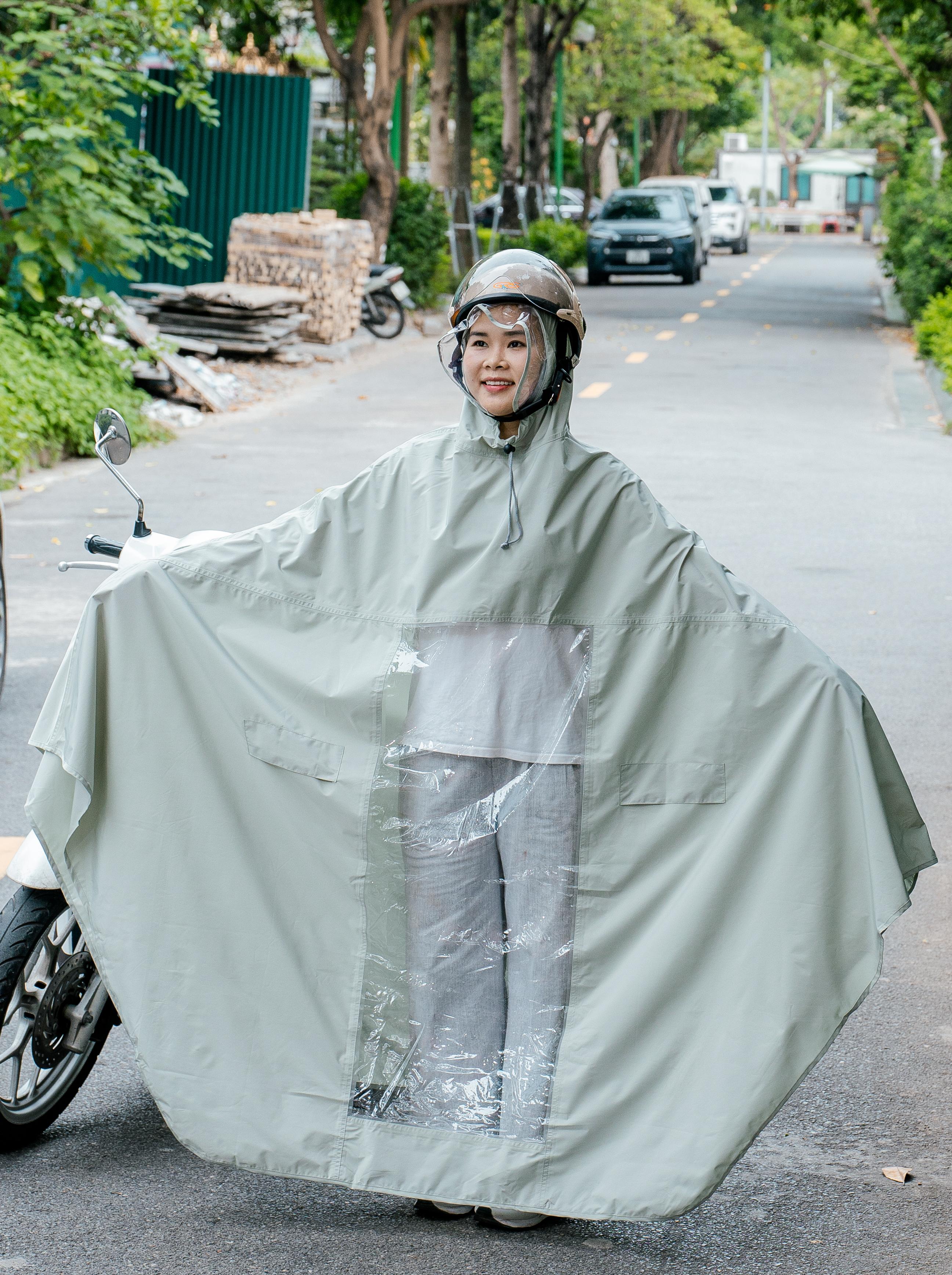Áo mưa siêu nhẹ Kaiyo, màu ghi nhạt [mã KUR-8272]