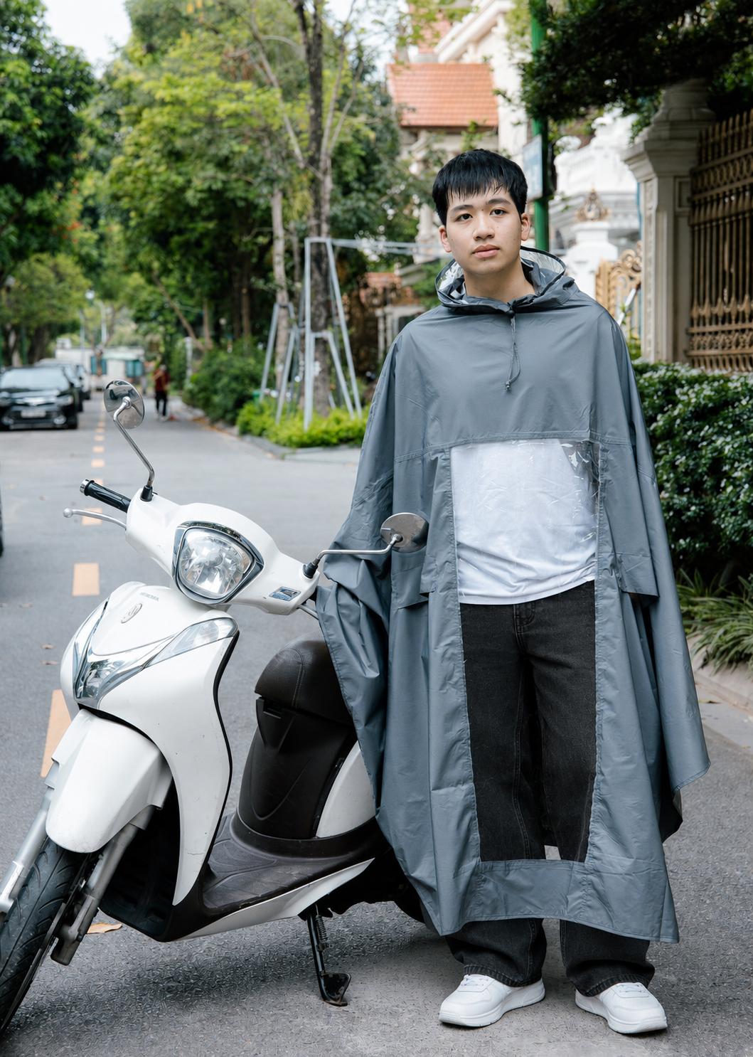 Áo mưa siêu nhẹ Kaiyo, màu ghi đậm [mã KUR-8265]