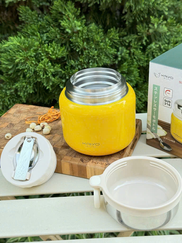 Bình ủ cháo Kaiyo, dung tích 500ml, màu vàng [mã KTJ-3970]