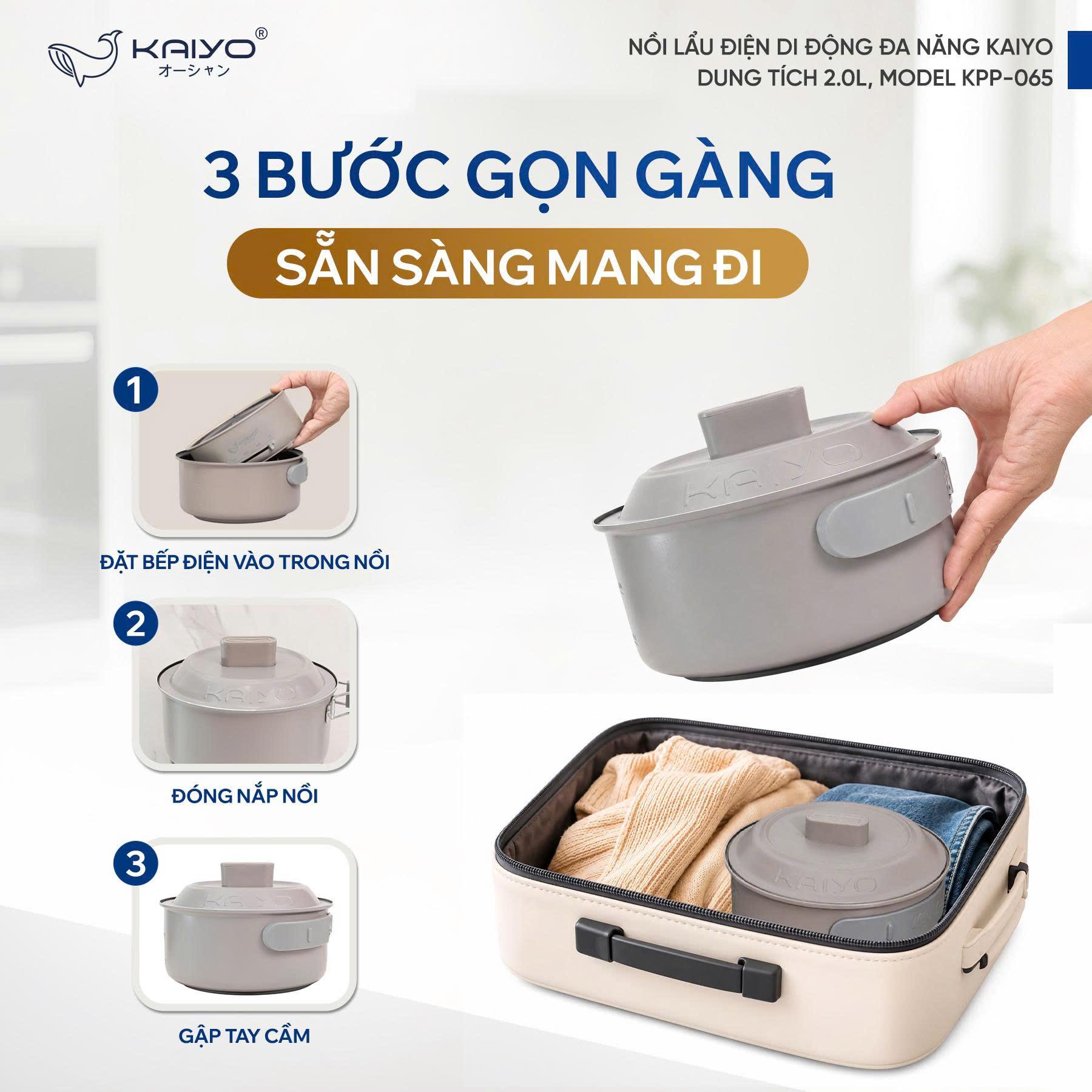 Nồi lẩu điện di động đa năng Kaiyo, dung tích 2.0L, Model KPP-065 [mã KPP-0658]