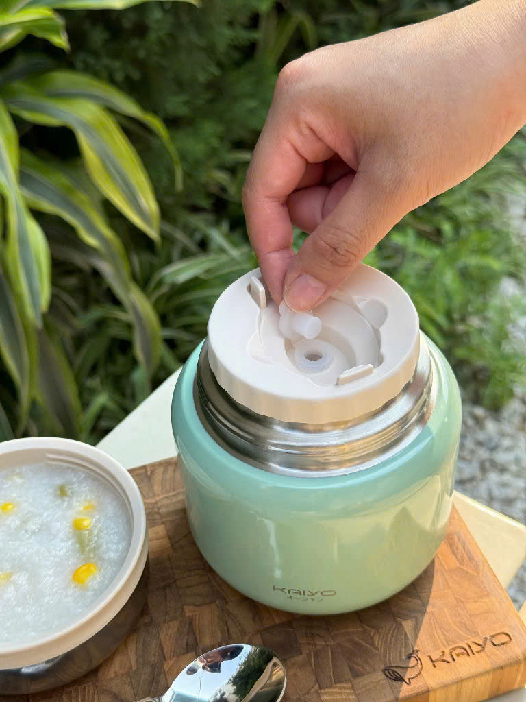 Bình ủ cháo Kaiyo, dung tích 500ml, màu xanh mint [mã KTJ-3987]