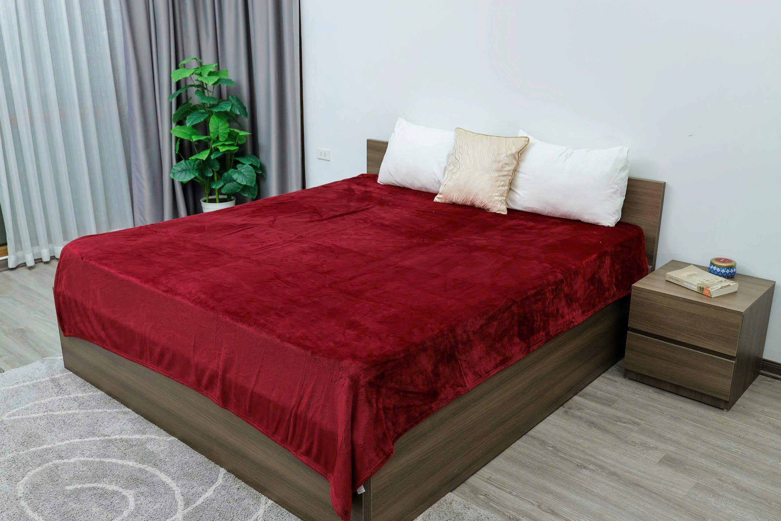 Chăn băng lông tuyết Kaiyo 2m x 2m3, màu đỏ đun [mã KDB-9637]
