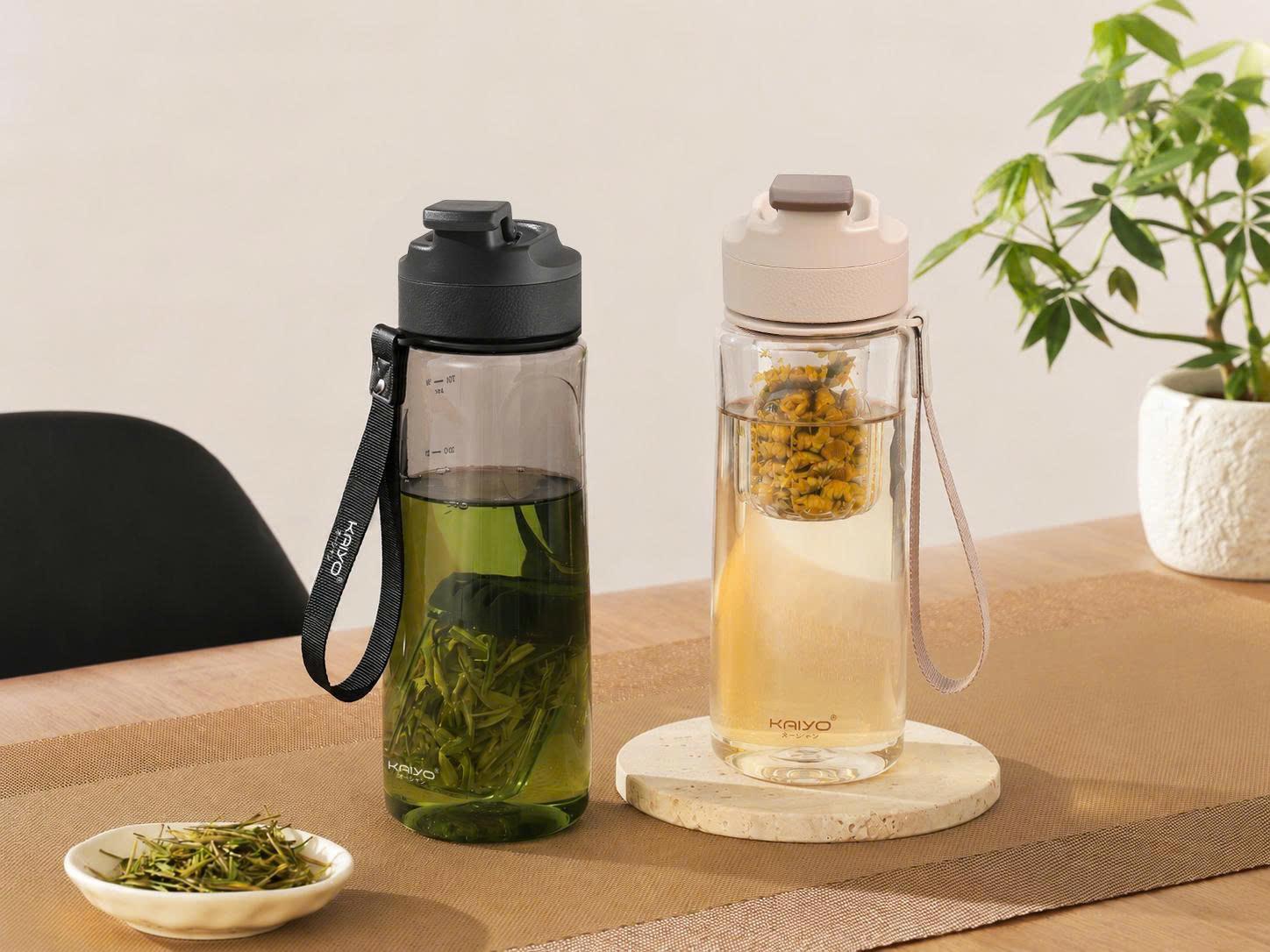 Bình Tritan có lõi lọc trà gắn nam châm Kaiyo, 700ml, màu nâu [mã KTB-8326]
