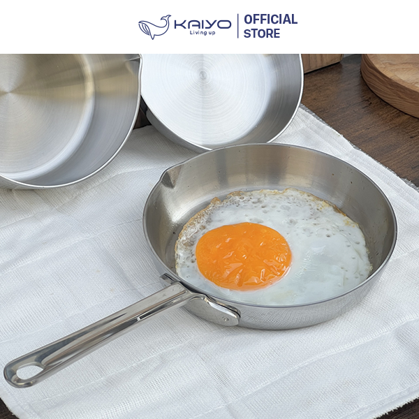 Chảo đúc inox 3 lớp đáy liền Mini Tri-ply (size 14cm)