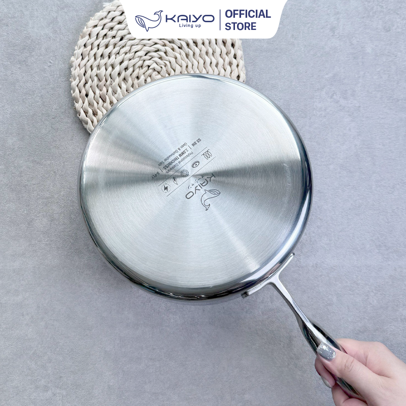 Chảo inox 316 liền khối 5-Ply Premium Kaiyo - thành cao (26cm)
